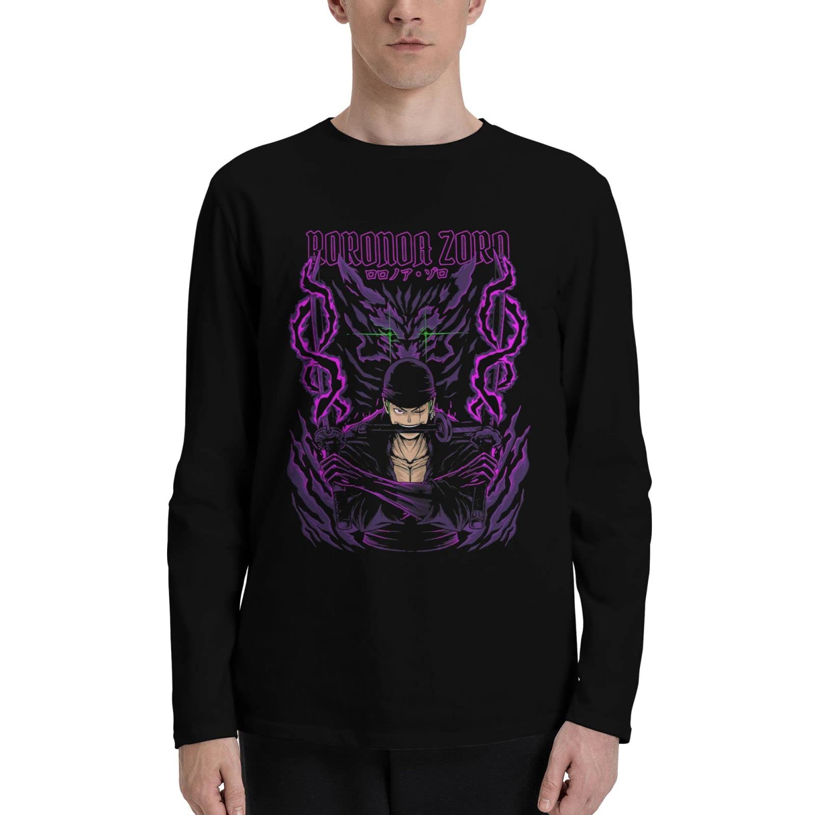 One Piece Anime T-Shirt for Men - Long Sleeve Black Graphic Tee | Casual Fashion Wear | Perfect for Cosplay, Anime Conventions & Everyday Outfits