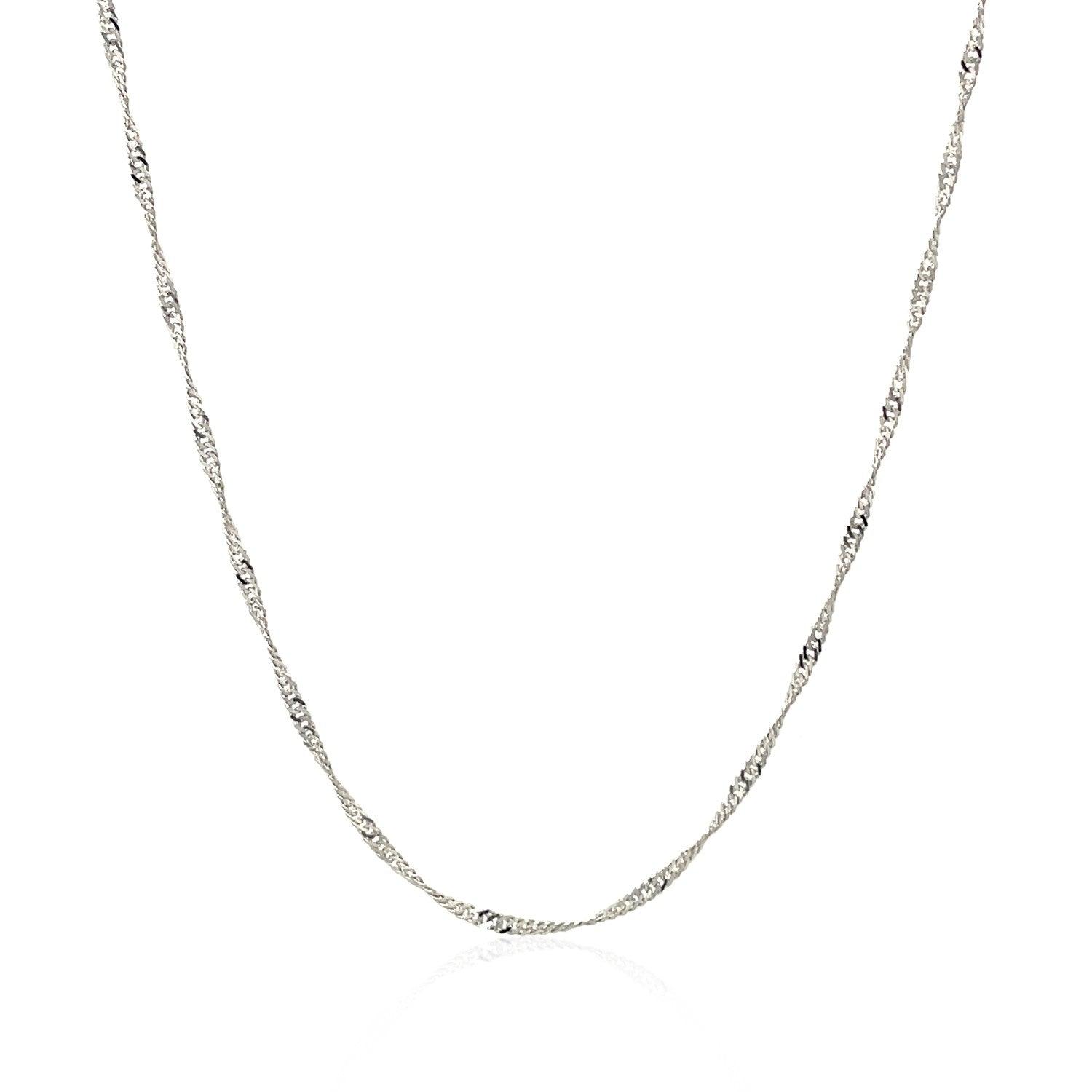 14K White Gold Singapore Chain Necklace - 1.5mm Thin Dainty Chain for Women - Perfect for Layering, Gift Giving & Everyday Wear