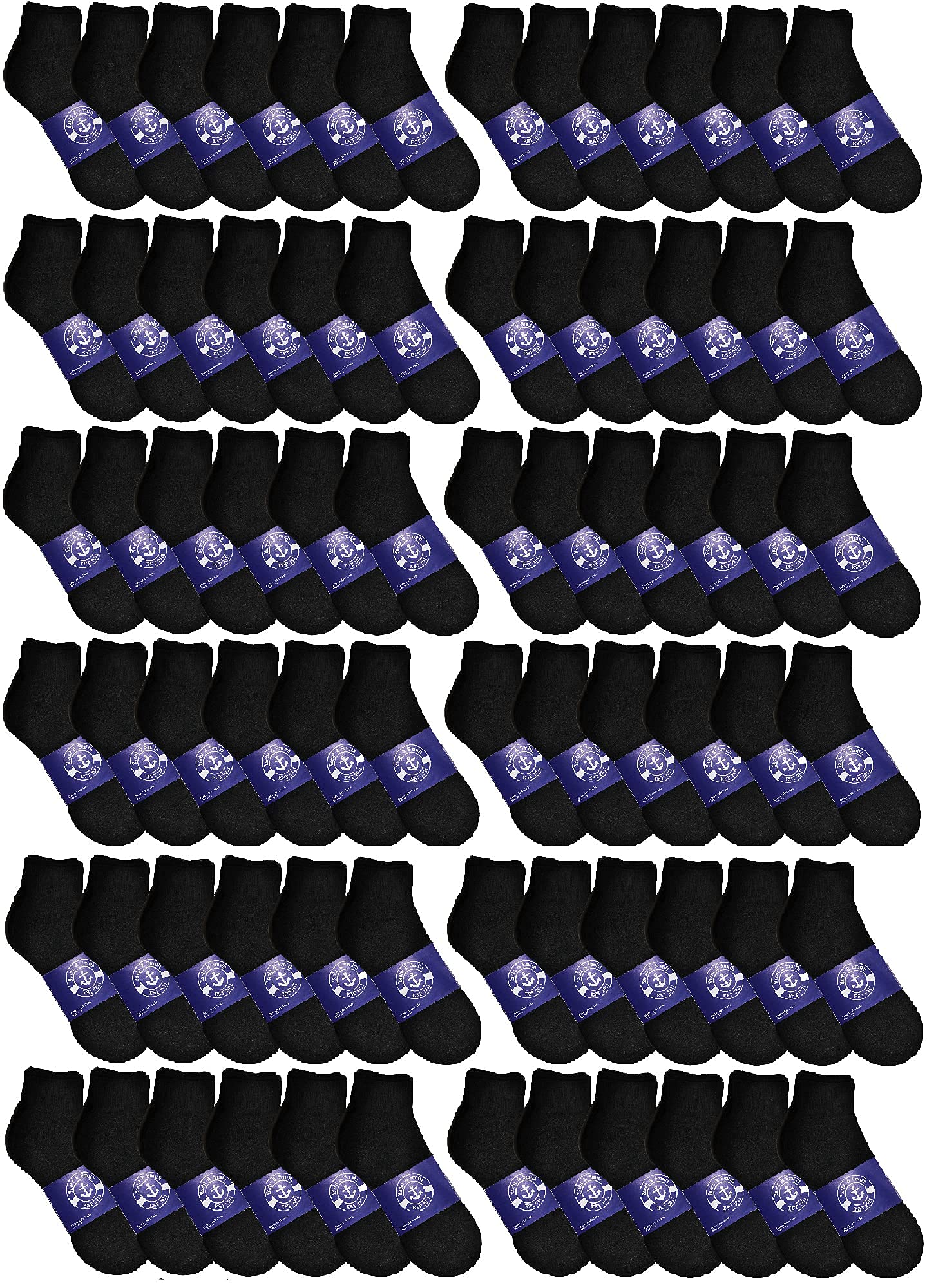 Men's & Women's Cotton Quarter Ankle Socks - Lightweight Breathable No-Show Socks for Everyday Wear, Sports & Donations - Bulk Wholesale Pack for Homeless Shelters & Charity Drives