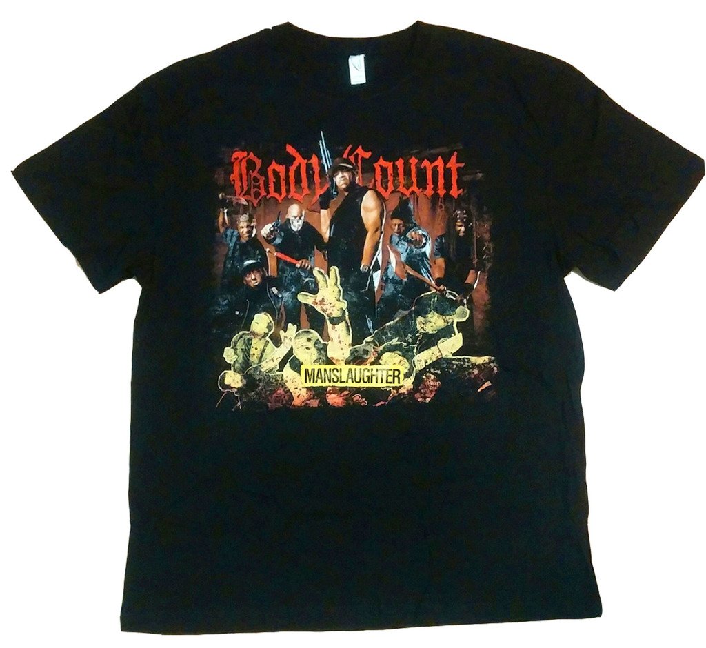 Body Count Band T-Shirt - Official Body Count Tour Manslaughter Shirt in Black | Heavy Metal Merchandise for Concerts & Rock Music Fans