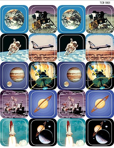 Teacher Created Resources Space Stickers - 180 Colorful Stickers for Classroom Decor, Science Projects & Kids' Activities | Perfect for Teachers, Students & Homeschooling
