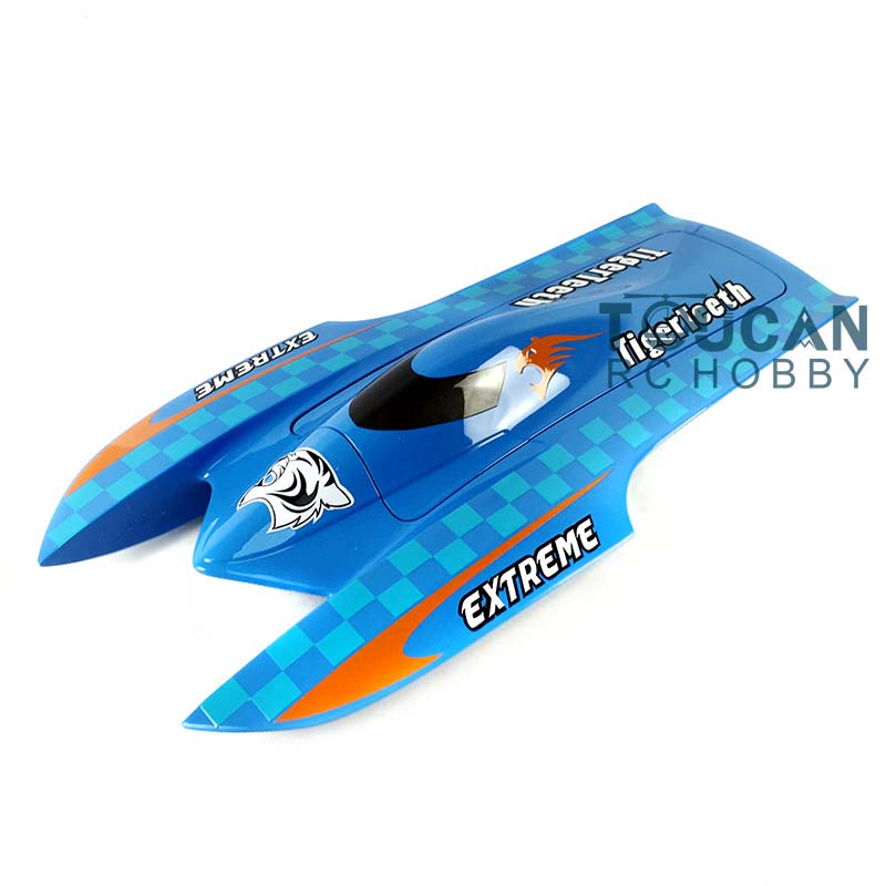 E22 Pre-Painted Electric Racing RC Boat Kit - DIY Fiberglass Hull for Advanced Players (570x275x120mm) - Blue, Red, White, Yellow - Perfect Gift for Hobbyists & Racing Enthusiasts - Great for Pool, Lake & Competitive RC Boat Racing
