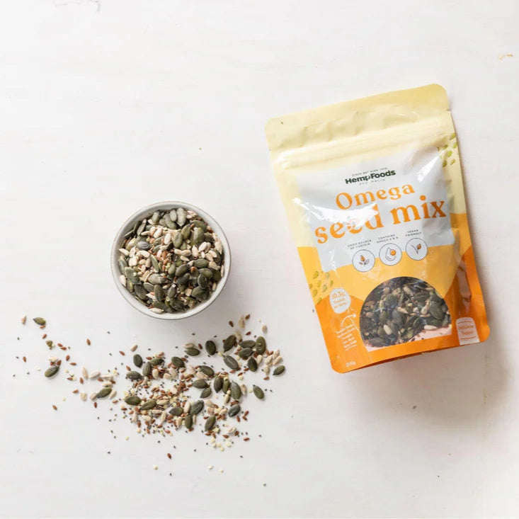 Hemp Foods Australia Omega Seed Mix 200g - Organic Superfood Blend with Chia, Flax & Pumpkin Seeds - Perfect for Smoothies, Yogurt & Baking | High in Protein & Fiber