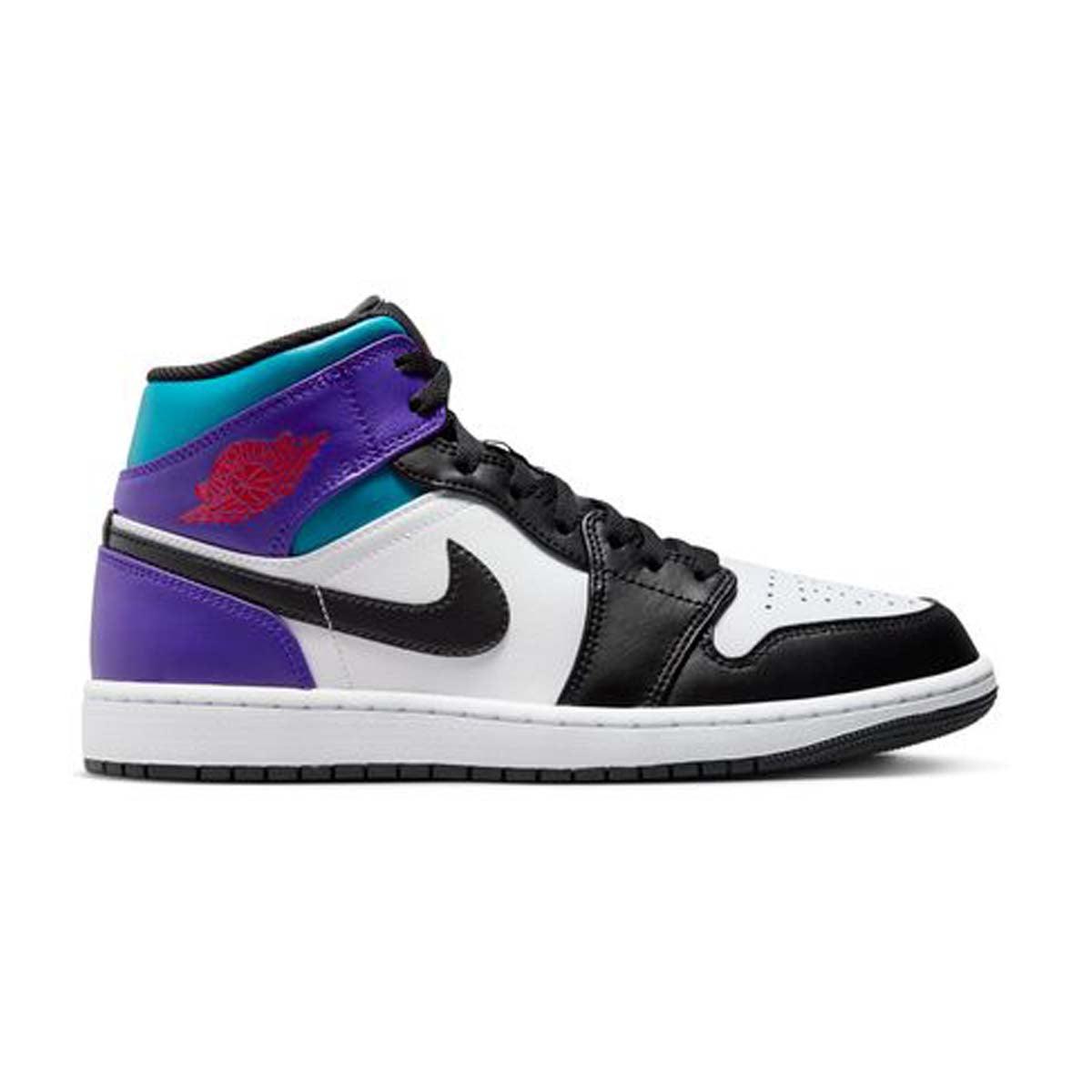 Air Jordan 1 Mid 'Aqua Purple' Basketball Shoes for Men - Retro Style Sneakers for Casual Wear, Street Fashion & Sports Performance