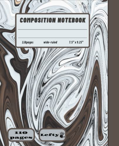 Left-Handed Composition Notebook - Spiral Binding on Right Side | 110-Page Wide Ruled Writing Journal with Liquid Marble Design | Perfect Gift for Students & Professionals | Ideal for Note-Taking, Journaling & Creative Writing (Japanese Edition)