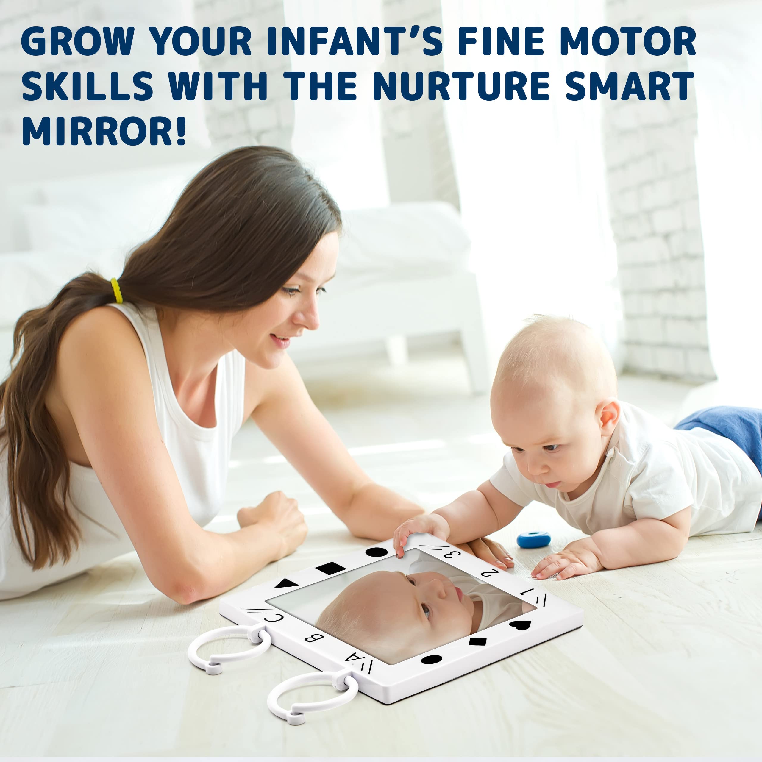Baby Mirror - Doctor Designed Large Crib, Floor & Wall Mirror for Infants | High Sensory Toy for Vision & Brain Development | Safe Tummy Time Activity | Perfect for Nursery, Playtime & Early Learning