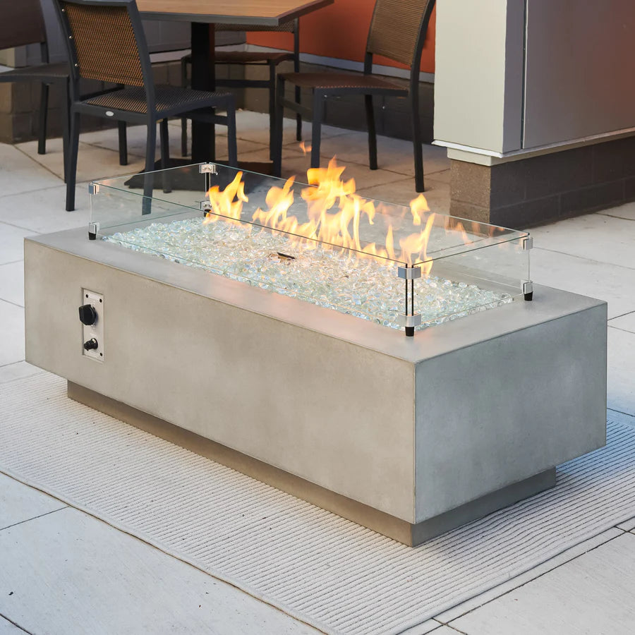 Outdoor Greatroom Cove Linear Gas Fire Pit Table - Modern Patio Heater for Backyard, Deck, and Poolside Gatherings