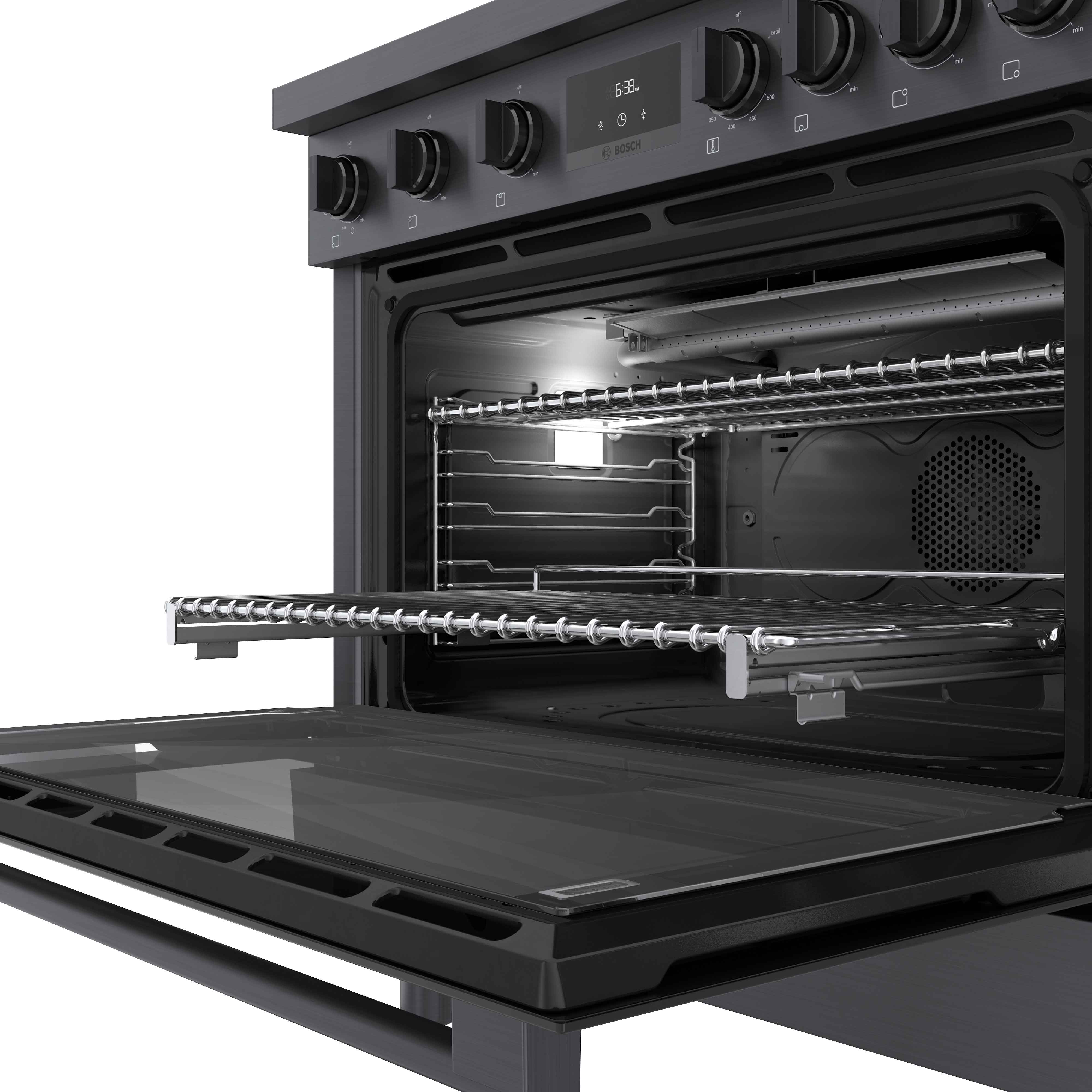 Bosch 36-Inch Industrial Style Gas Range - Black Stainless Steel HGS8645UC | Professional-Grade Stove for Home Chefs & Commercial Kitchens
