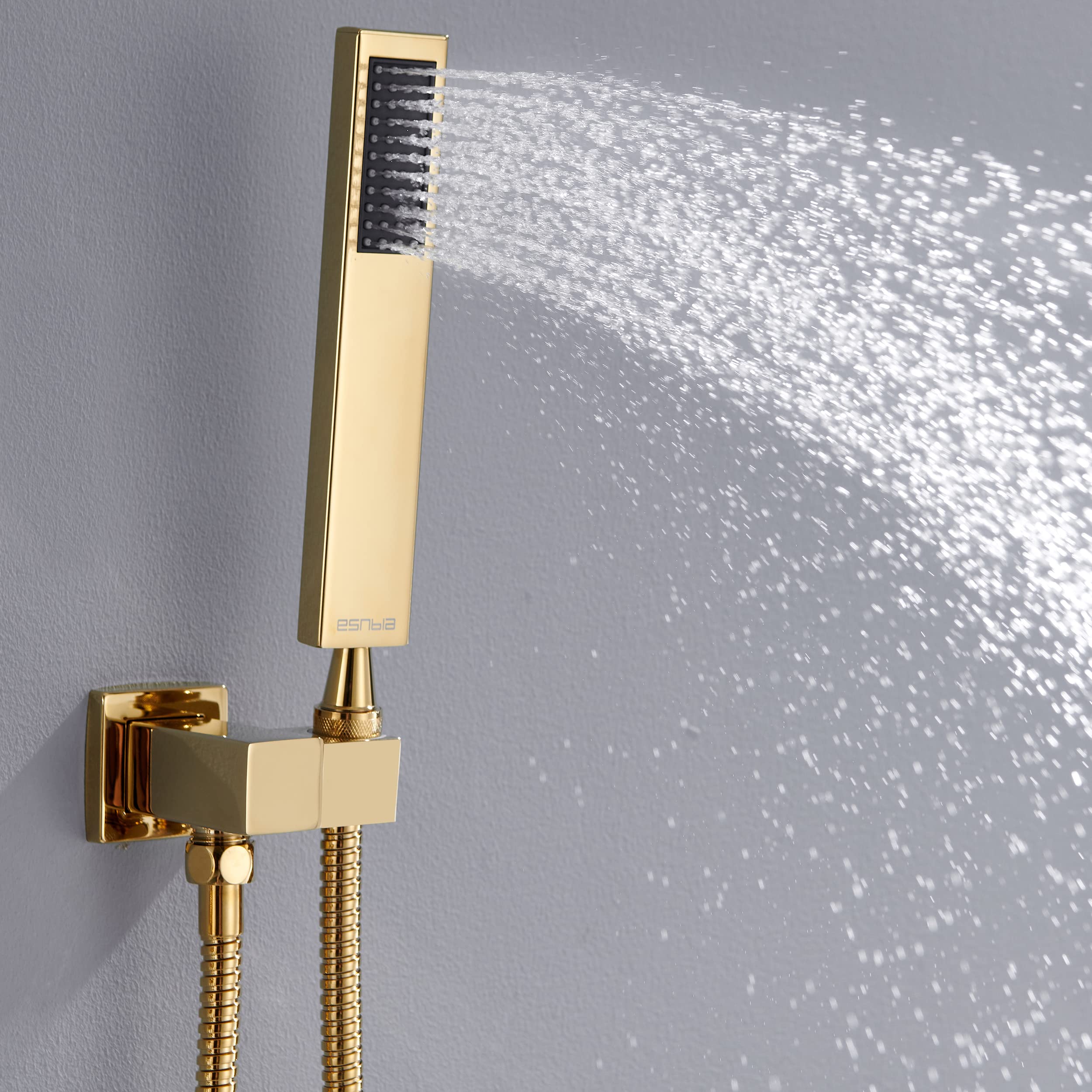 Luxury 12 Inch Rain Shower Head with Handheld Combo - High Pressure Ceiling Mount Dual Shower System - Polished Gold Shower Faucet Set with Valve & Trim - Perfect for Spa-Like Bathroom Experience & Modern Home Upgrade