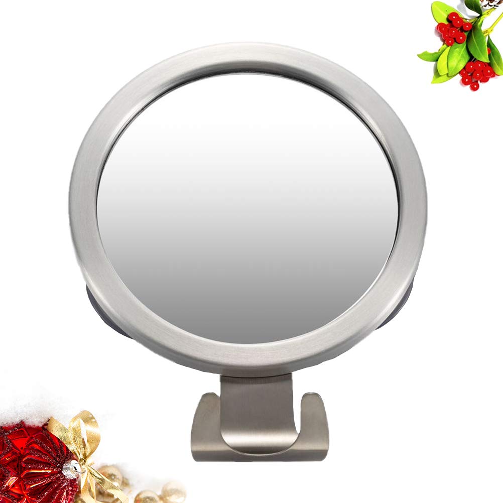 Pink Cabilock Wall Organizer - Anti-Fog Shower Mirror with Suction Cup, Round Aluminum Alloy Vanity Mirror for Bathroom & Shaving | Perfect for Small Spaces, Travel & Daily Grooming