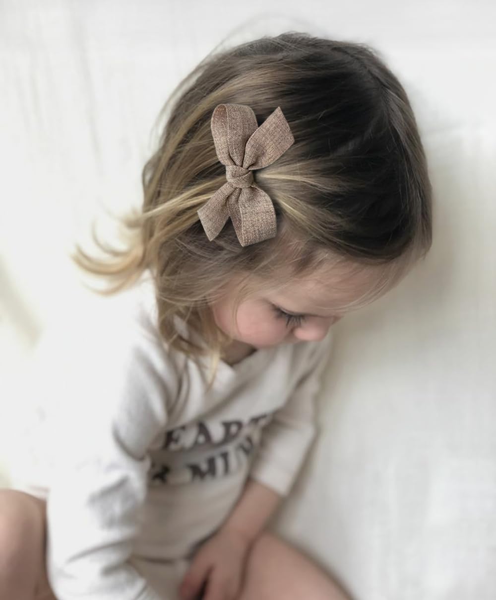 10pcs Baby Girls Hair Bows Clips - Boutique Barrettes with Fully Lined Alligator Clips for Infants & Toddlers with Fine Hair | Perfect for Parties, Photos & Daily Hair Accessories by Cherssy