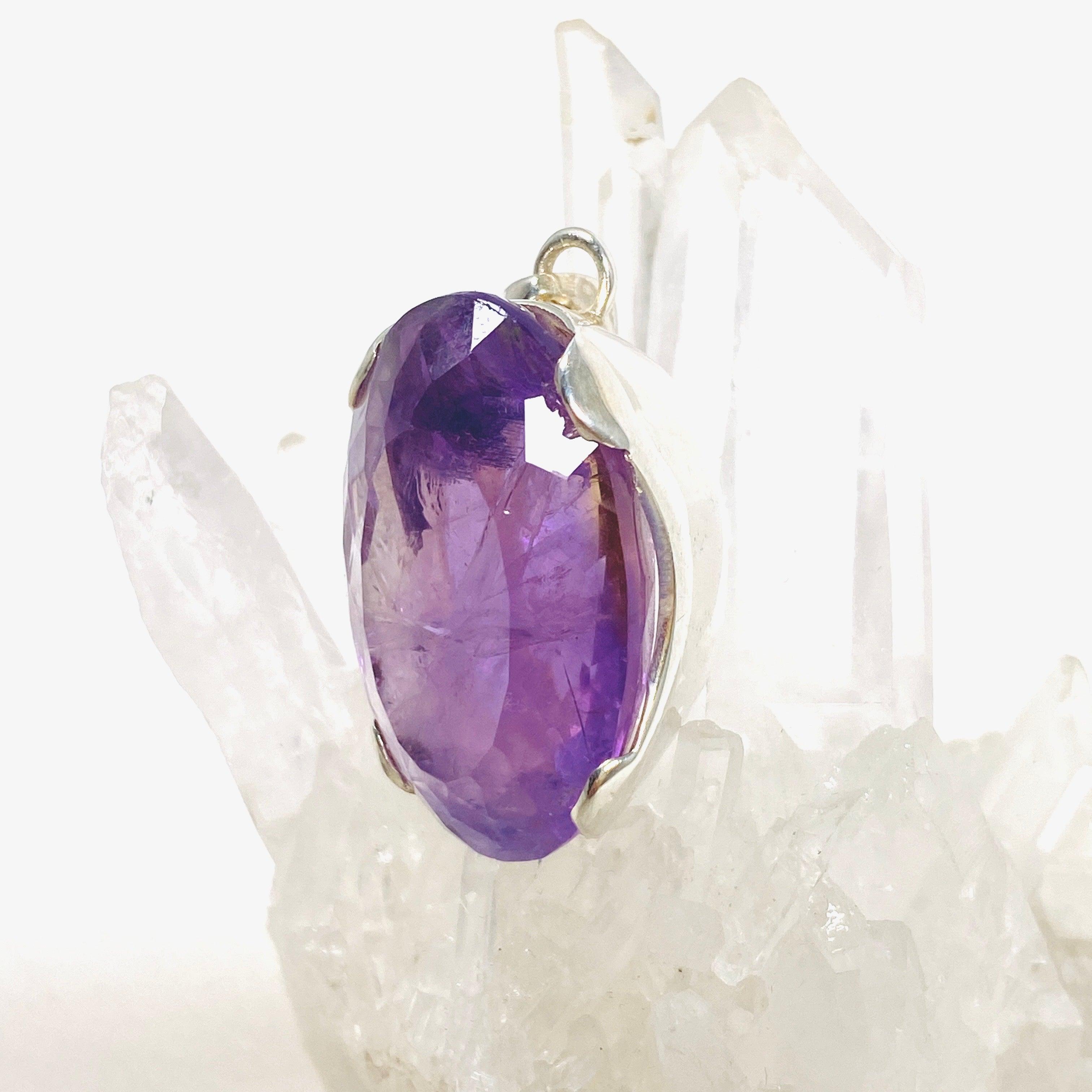 Natural Ametrine Oval Faceted Pendant Necklace KPGJ3380 - Elegant Jewelry for Women, Gift for Her, Perfect for Parties & Special Occasions