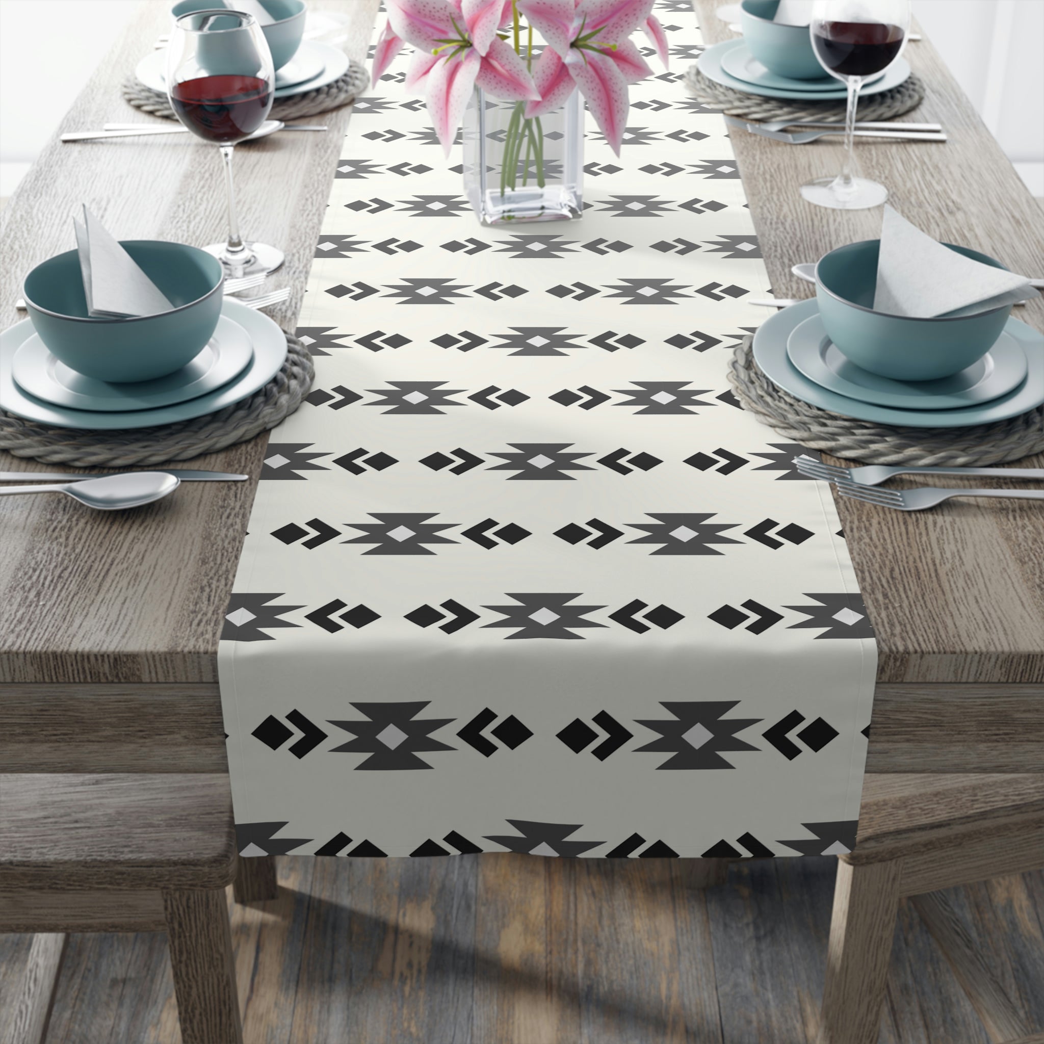Southwestern Table Runner - Cotton or Polyester Decorative Table Cover in 2 Sizes - Perfect for Dining Room, Kitchen, and Holiday Decor