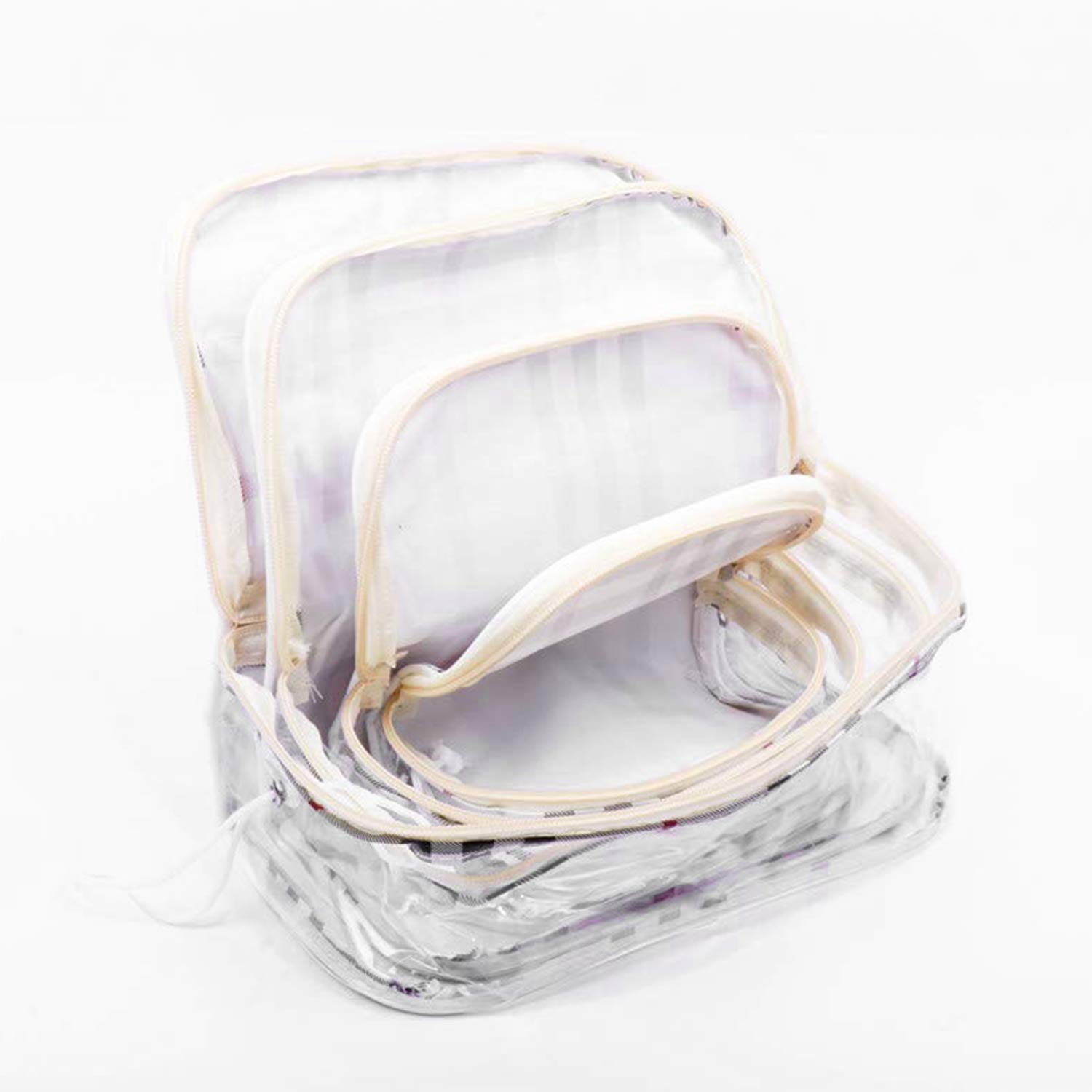 Ankit Traders 4-Piece Clear Travel Toiletry Bag Set - Waterproof Cosmetic Organizer (24x14x11cm) for Makeup, Toiletries & Travel Essentials | Perfect for Vacation, Gym & Airplane Carry-On