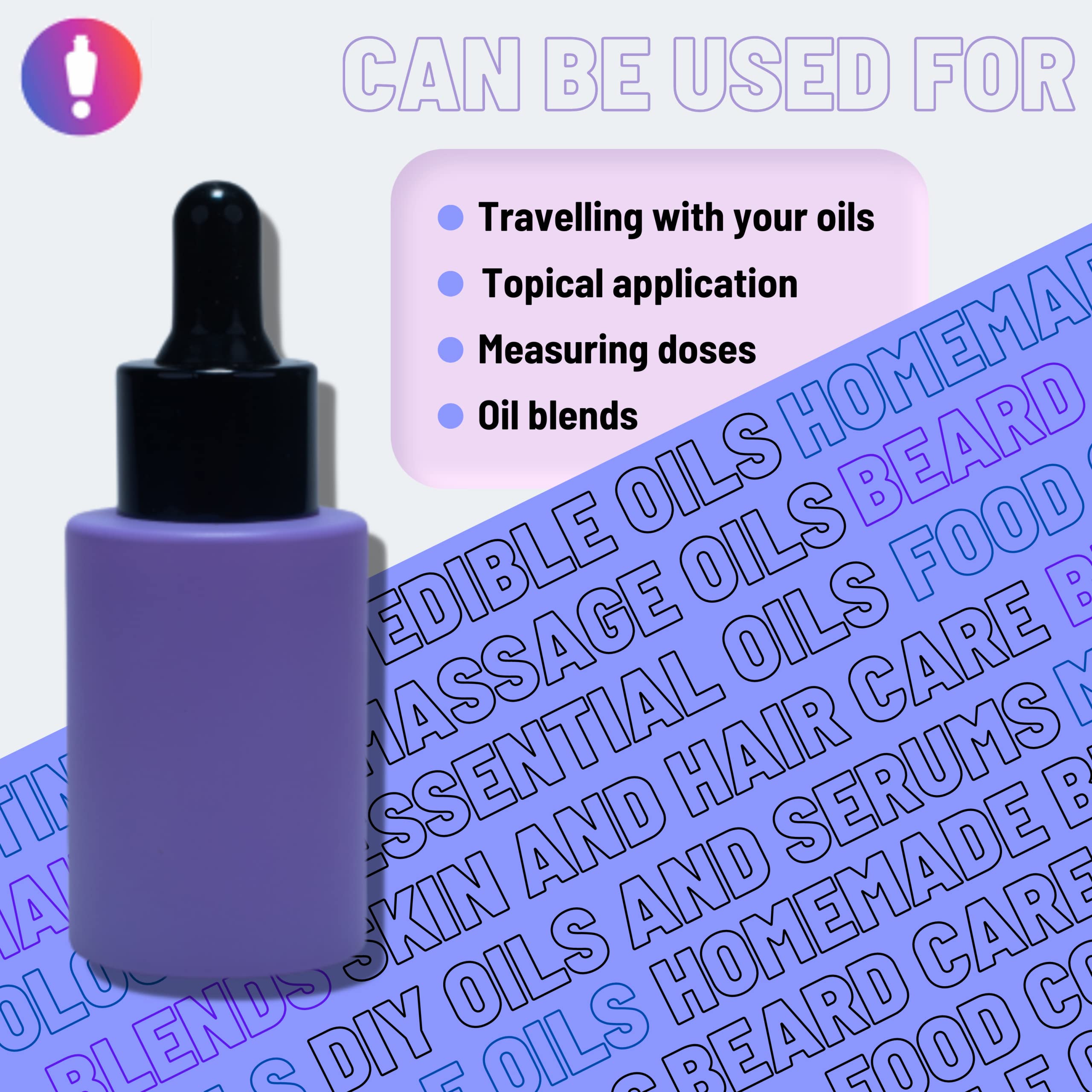 **Rentra S.P.A 30ml Matte Purple Glass Bottle with Dropper & Black Ring - 3 Pack for Essential Oils, Carrier Oils, Serum & Cosmetics - Perfect for DIY Beauty, Aromatherapy & Skincare Storage**