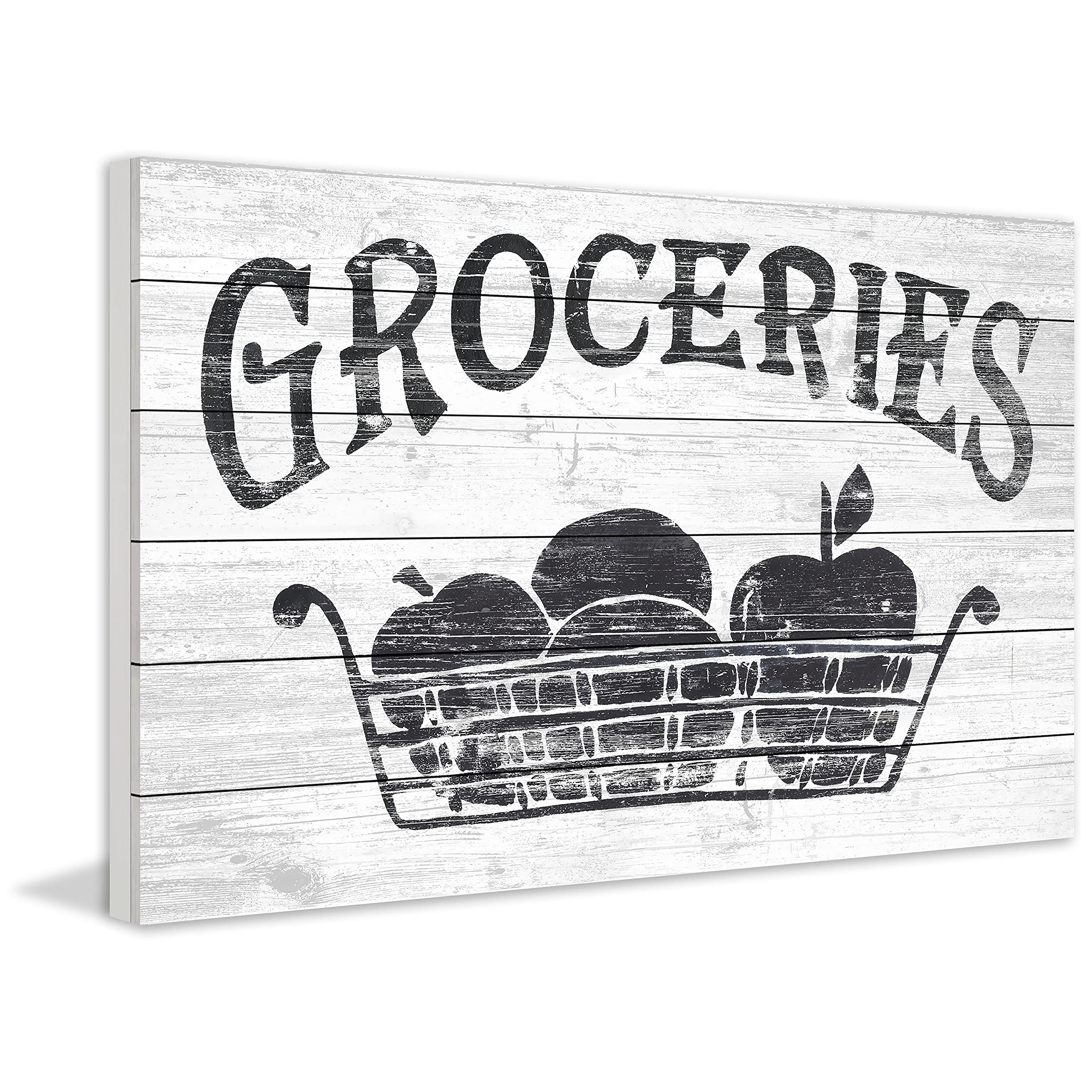 Handmade Groceries Painting Print on Wood - Home & Office Decor