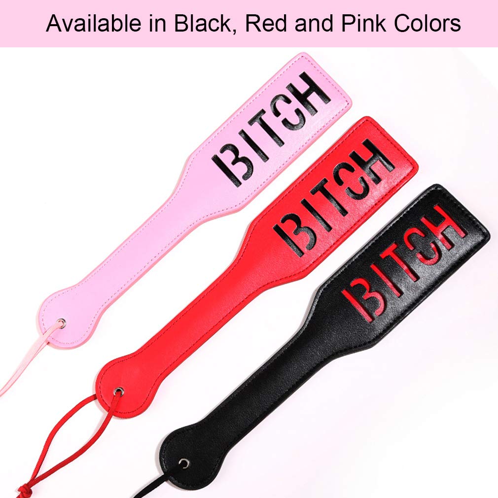 Premium Faux Leather Spanking Paddle - 12.8 Inch Adult BDSM Toy for Couples, Spanking Games & Sensual Play - Red Bondage Accessory for Bedroom Fun, Roleplay & Erotic Adventures