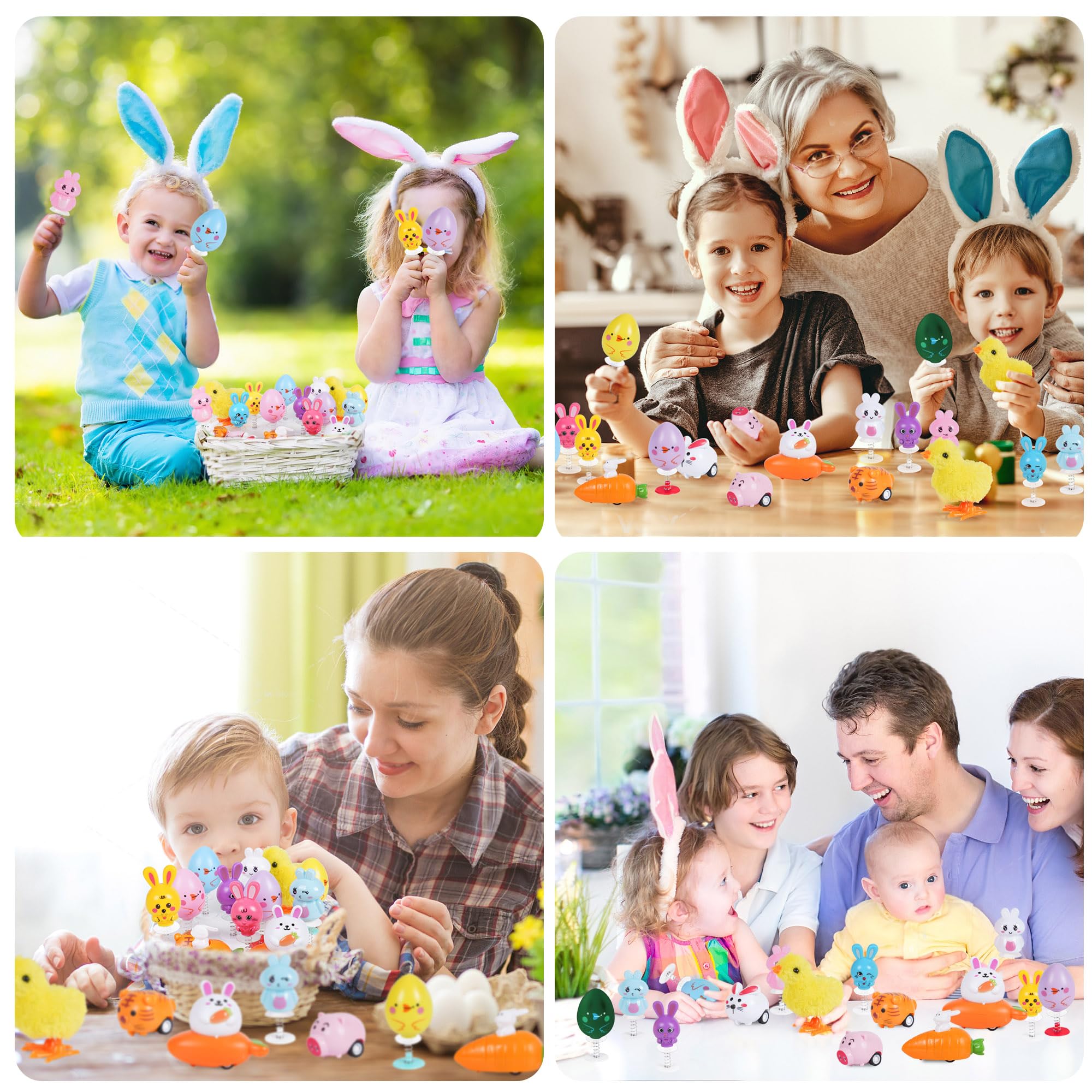 24-Piece Easter Jumping Popper & Wind-Up Toys Set - Fun Kids Gifts for Boys, Girls & Toddlers - Easter Basket Stuffers, Egg Fillers & Party Favors - Perfect for Easter Egg Hunts, Classroom Rewards & Birthday Goodie Bags