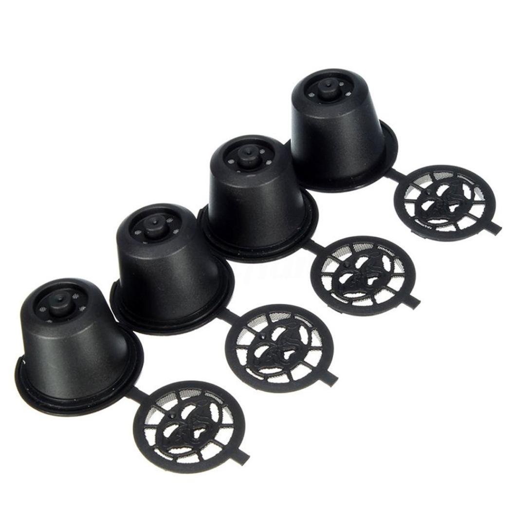 **Refillable Coffee Capsules for Nespresso OriginalLine - 4-Pack with Free Spoon | Compatible with Nespresso Machines | Perfect for Home, Office & Travel**