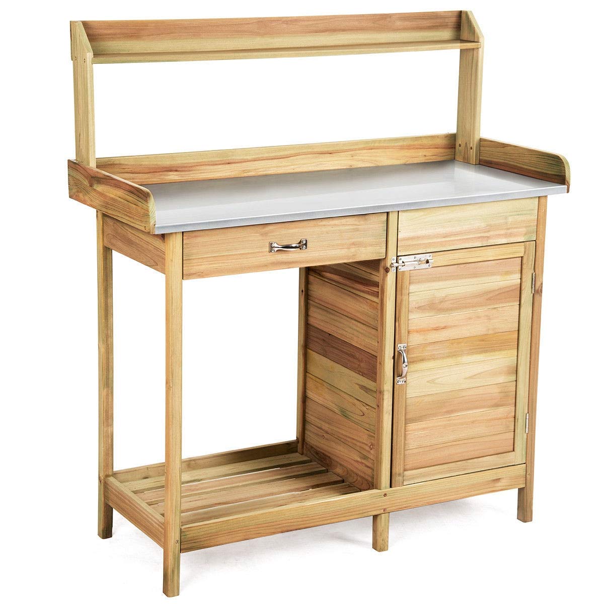 Premium Outdoor Garden Wooden Potting Bench with Storage Shelf - Heavy Duty Workstation for Planting, Gardening & DIY Projects - Perfect for Backyard, Patio & Greenhouse Use