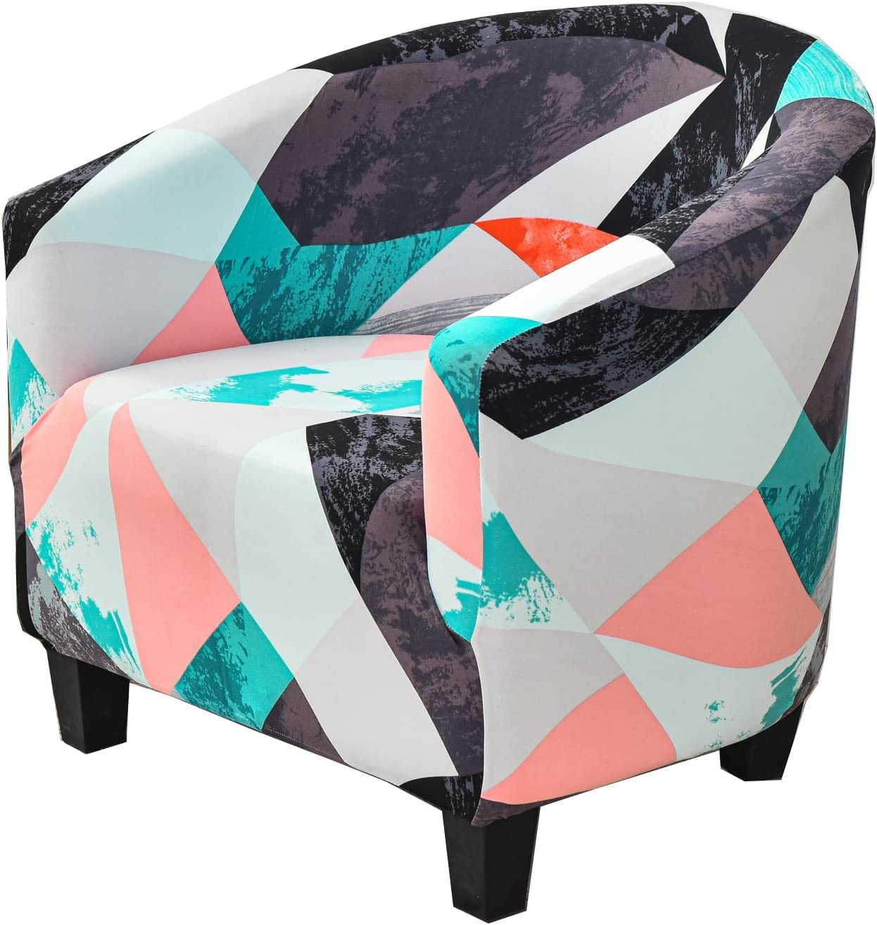 XMAYODS Stretch Slipcover for Club & Barrel Chairs - Spandex Printed Furniture Protector with Elastic Bottom - Perfect for Living Room, Office, and Lounge Decor