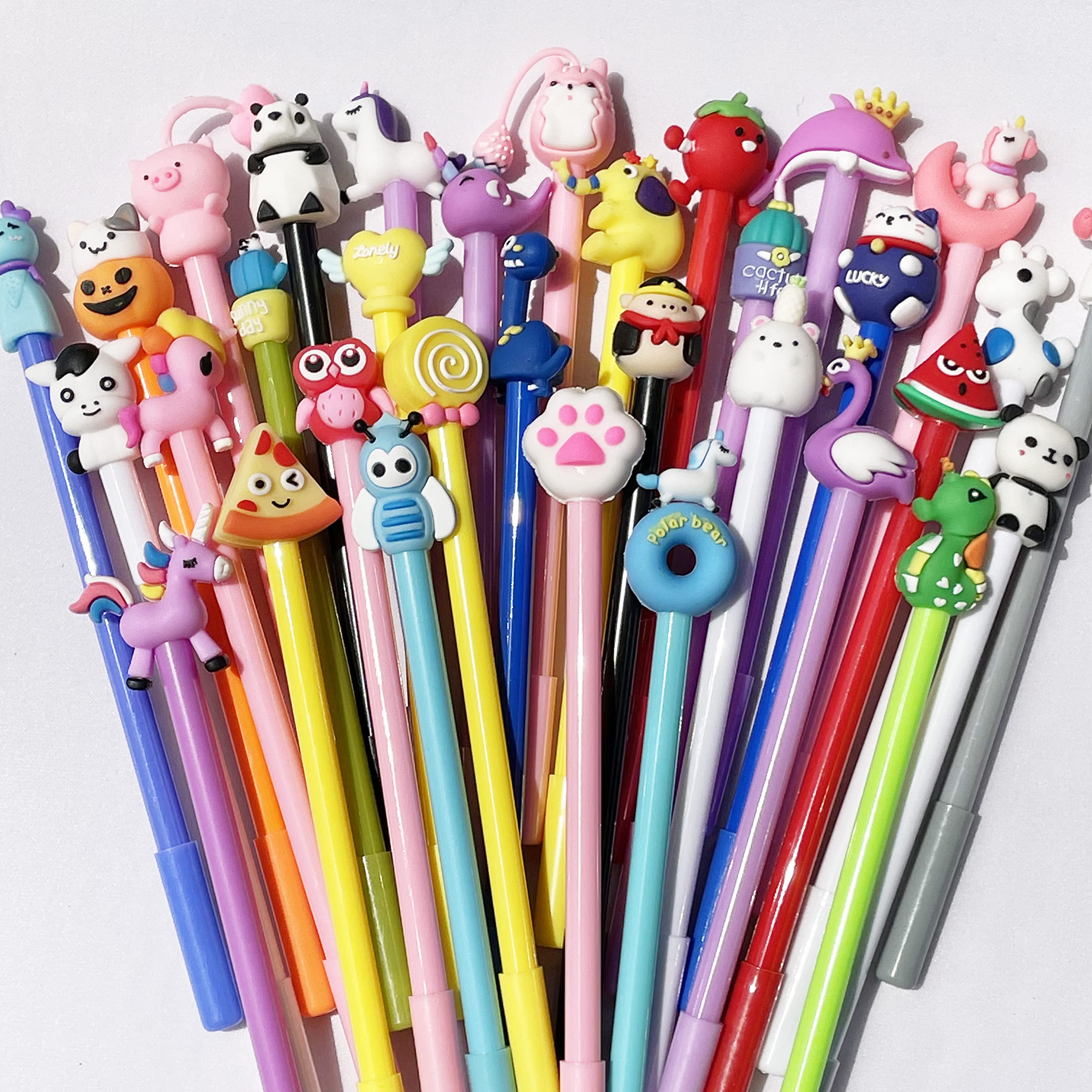 200-Piece Cute Cartoon Animal Gel Pens Set - 0.5mm Black Ink Writing Pens for School, Office & Home - Assorted Styles Stationery Gift for Students & Kids - Perfect for Note Taking, Journaling & Birthday Presents