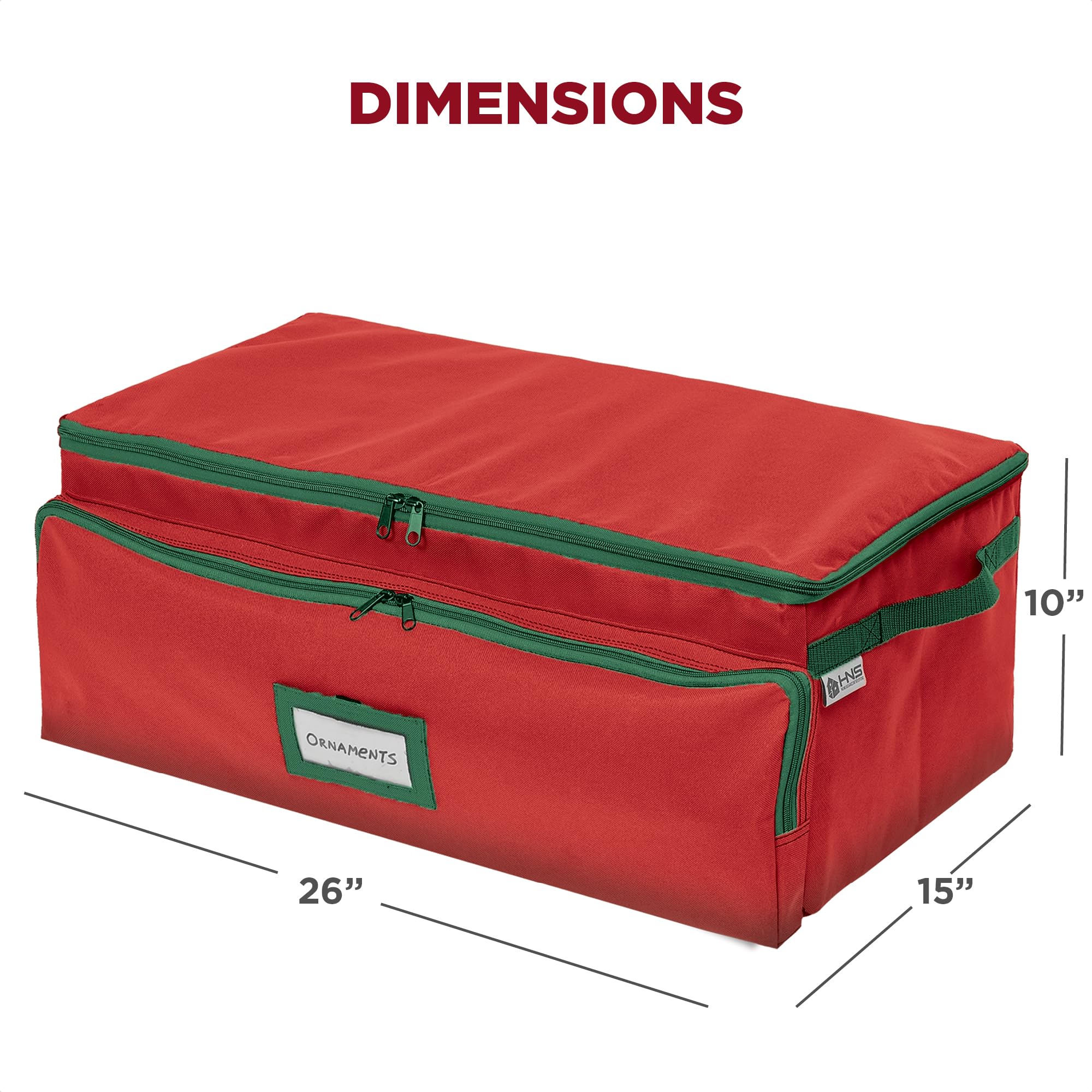 Premium Christmas Ornament Storage Box - 72 Ornaments & 8 Side Slots - Durable 600D Canvas for Holiday Decor Organizing