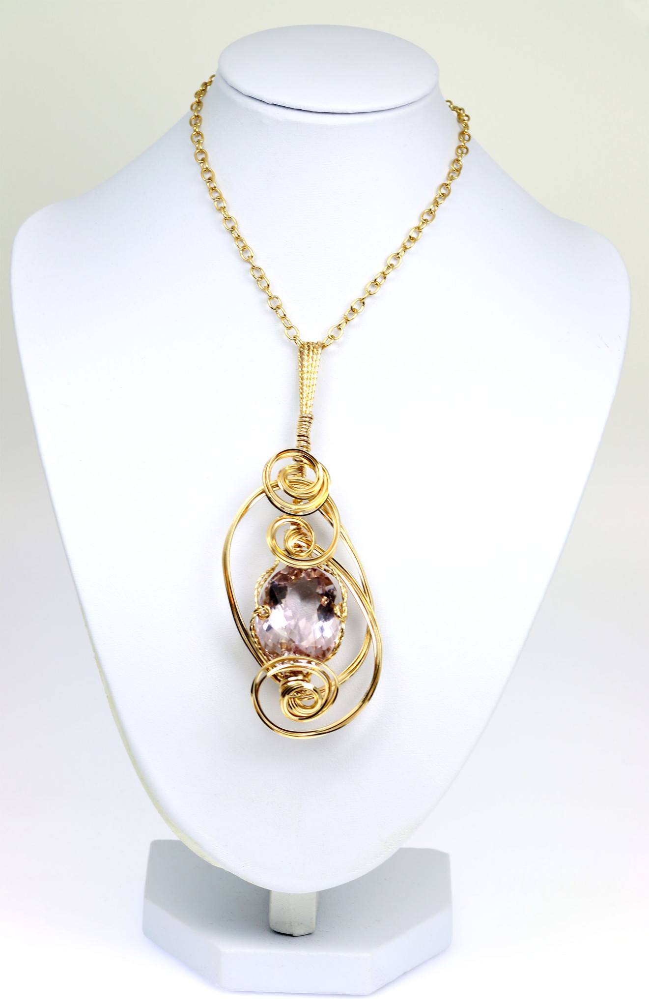 42 CT Cushion Cut Amethyst Pendant - 14K Gold Filled Wire Wrapped Jewelry for Women - Elegant Necklace Gift for Birthday, Anniversary & Special Occasions
