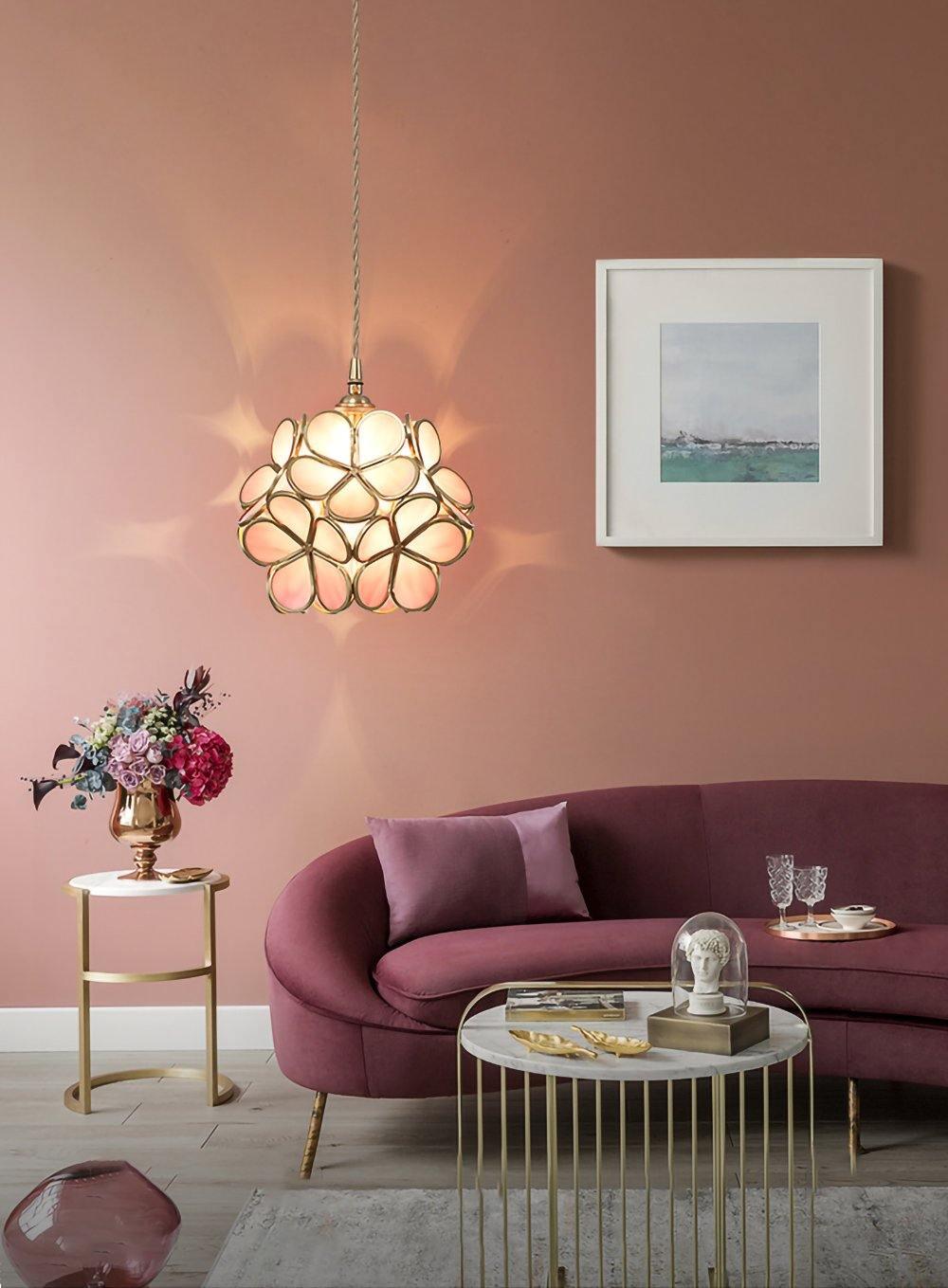 Modern Glass Petal Pendant Light - Elegant Floral Ceiling Lighting Fixture for Dining Room, Kitchen Island & Bedroom Decor
