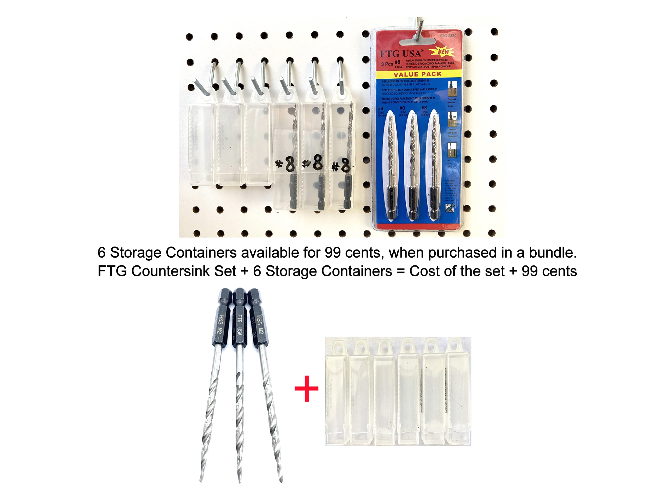 3-Piece Wood Countersink Drill Bit Set #8 (11/64