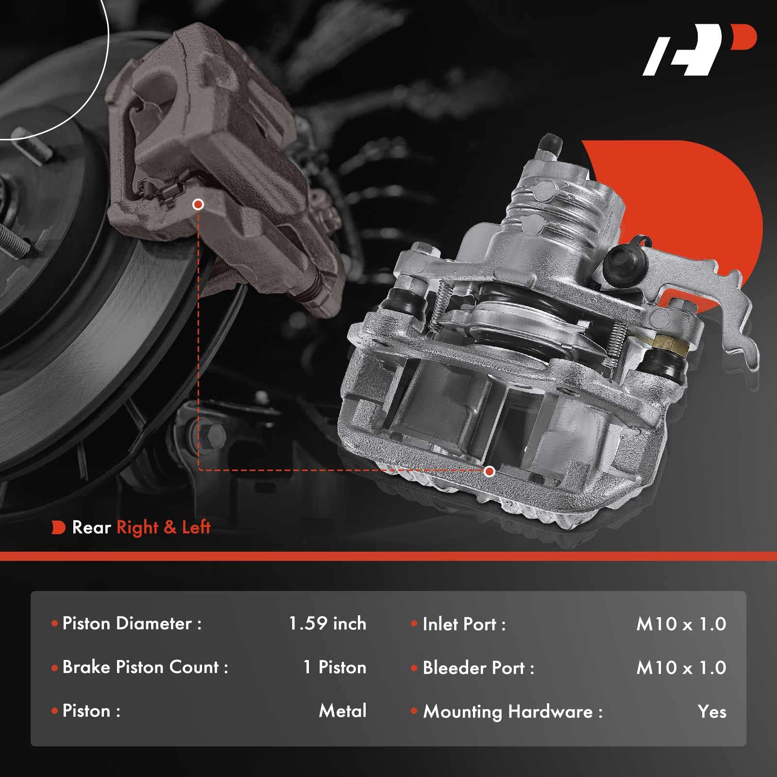 Premium Disc Brake Caliper Assembly with Bracket for 1993-1997 Chevrolet Camaro & Pontiac Firebird - Rear Driver & Passenger Side Replacement - Perfect for Performance Upgrades & Classic Car Restoration