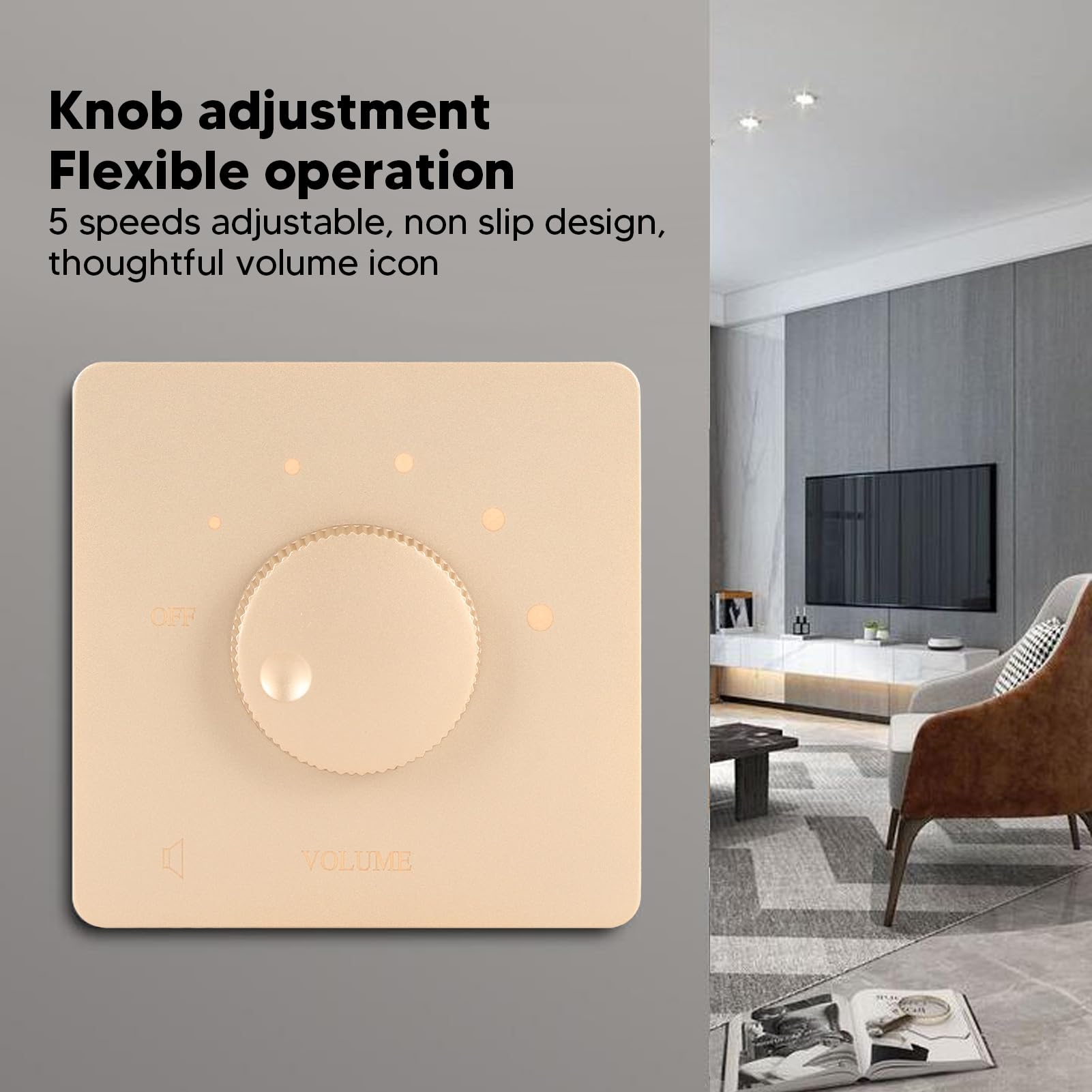 Mtlavishness 50W Professional Volume Control Knob - Gold & White Speaker Tuning Gear for Home Audio Systems | Perfect for DJ Mixing, Studio Recording & Hi-Fi Speaker Setup
