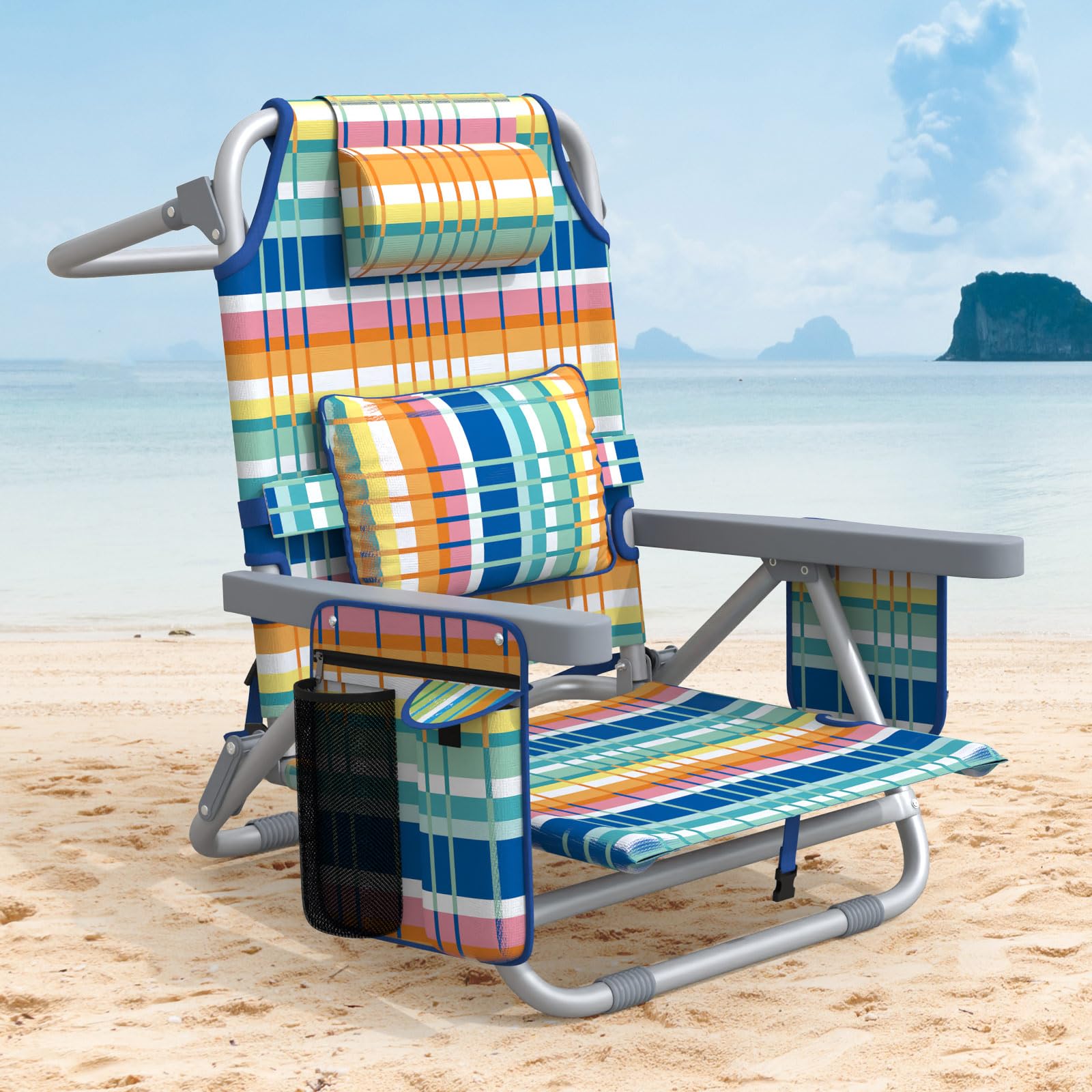 ZENPETIO Portable Folding Beach Chair for Adults - Lightweight Camping Chair with Backpack Straps for Pool, Beach, Outdoor & Travel - Perfect for Relaxing, Sunbathing & Picnics