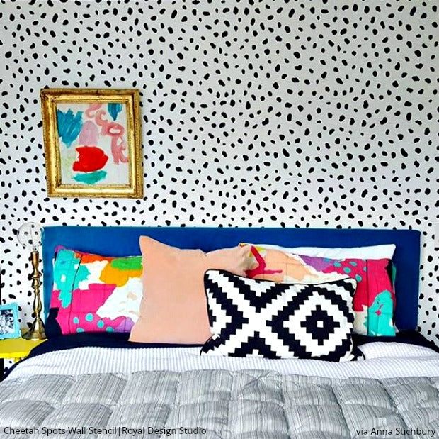 Cheetah Spots Wall Stencil - Reusable DIY Painting Template for Home Decor, Kids Room & Nursery - Create Wild Animal Prints on Walls, Furniture & Crafts