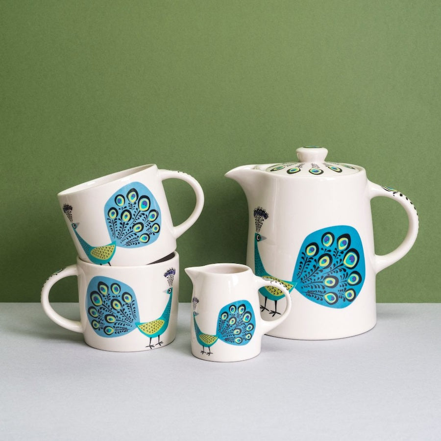Handmade Ceramic Peacock Mug - Unique Handcrafted Coffee Cup for Tea & Hot Drinks - Perfect Gift for Home, Office & Bird Lovers
