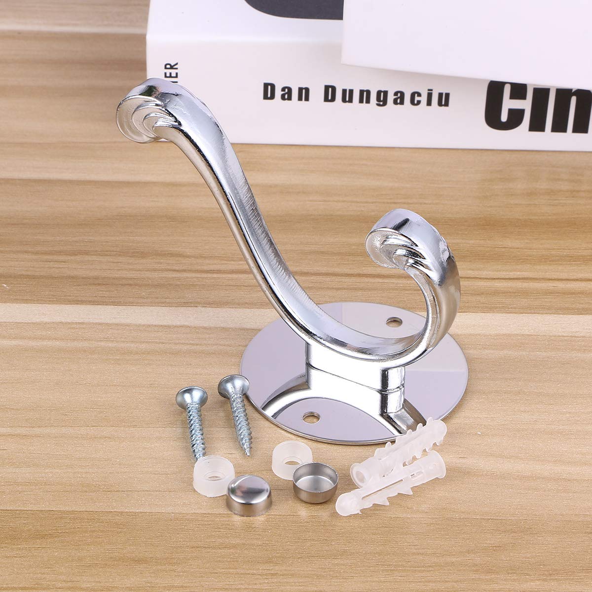 4-Pack Stainless Steel Wall Hooks by Cabilock - Heavy Duty Metal Hangers for Home Organization, Kitchen, Bathroom & Entryway Storage