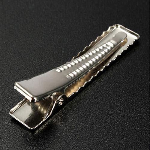 50Pcs Silver Alligator Hair Clips - Flat Top Single Prong Metal Hair Clips with Teeth for DIY Hair Bows, Arts & Crafts - 4.5cm - Perfect for Hair Accessories, Wedding Hairstyles, and DIY Projects