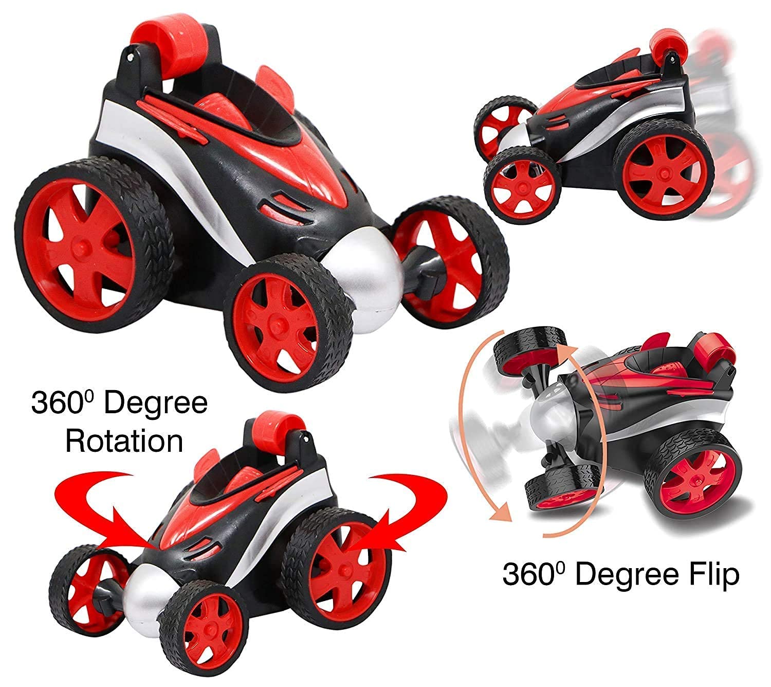 JASOBI 360° Rolling Mini Stunt RC Car for Kids - Rechargeable USB Toy Car with Forward/Backward & Left/Right Turns - Yellow Remote Control Vehicle for Indoor & Outdoor Play
