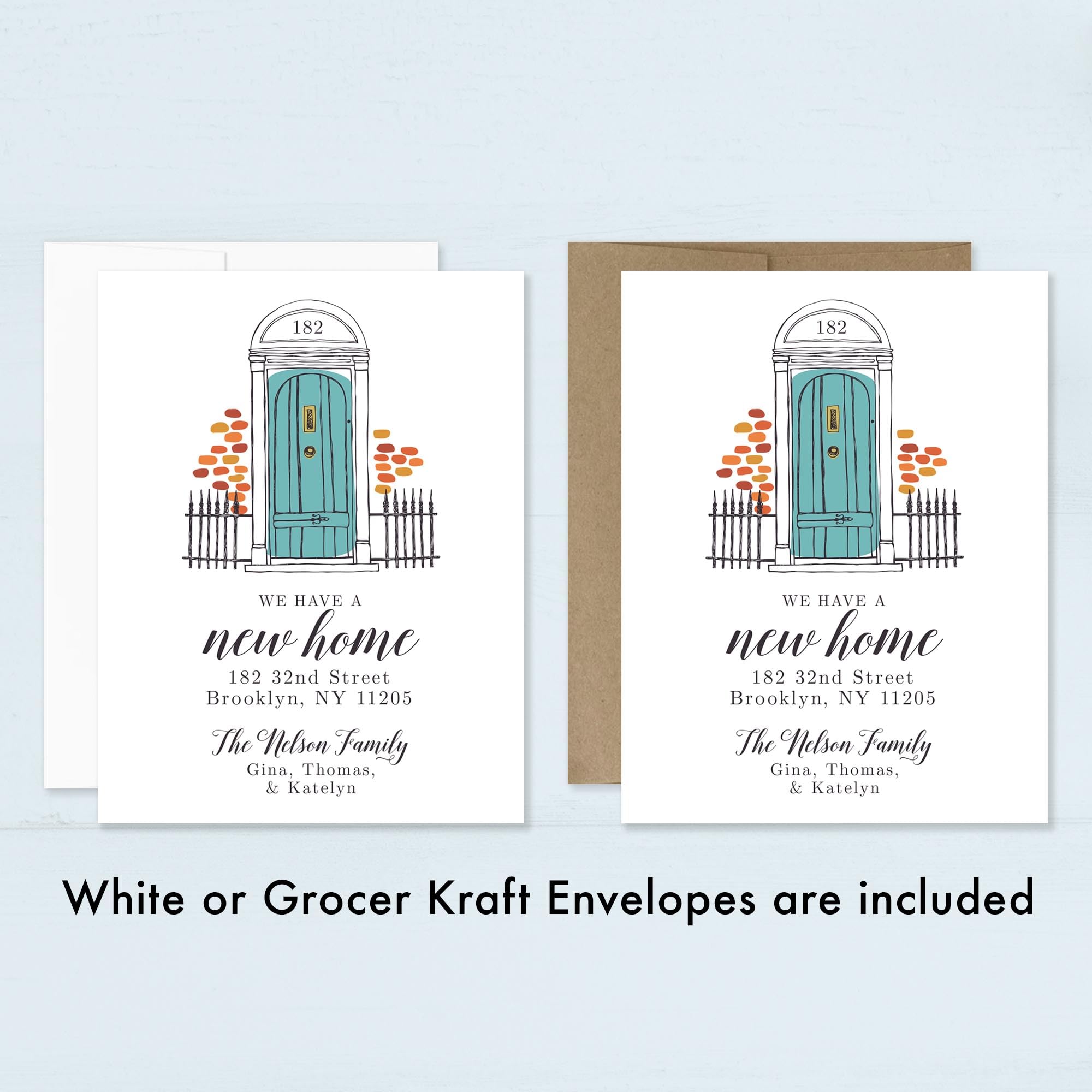 Custom Moving Announcement Cards - Personalized New Address Cards with Door Number, 4.25x5.5 Flat Moving Notices with Envelopes | Perfect for Housewarming, Relocation & Change of Address Announcements