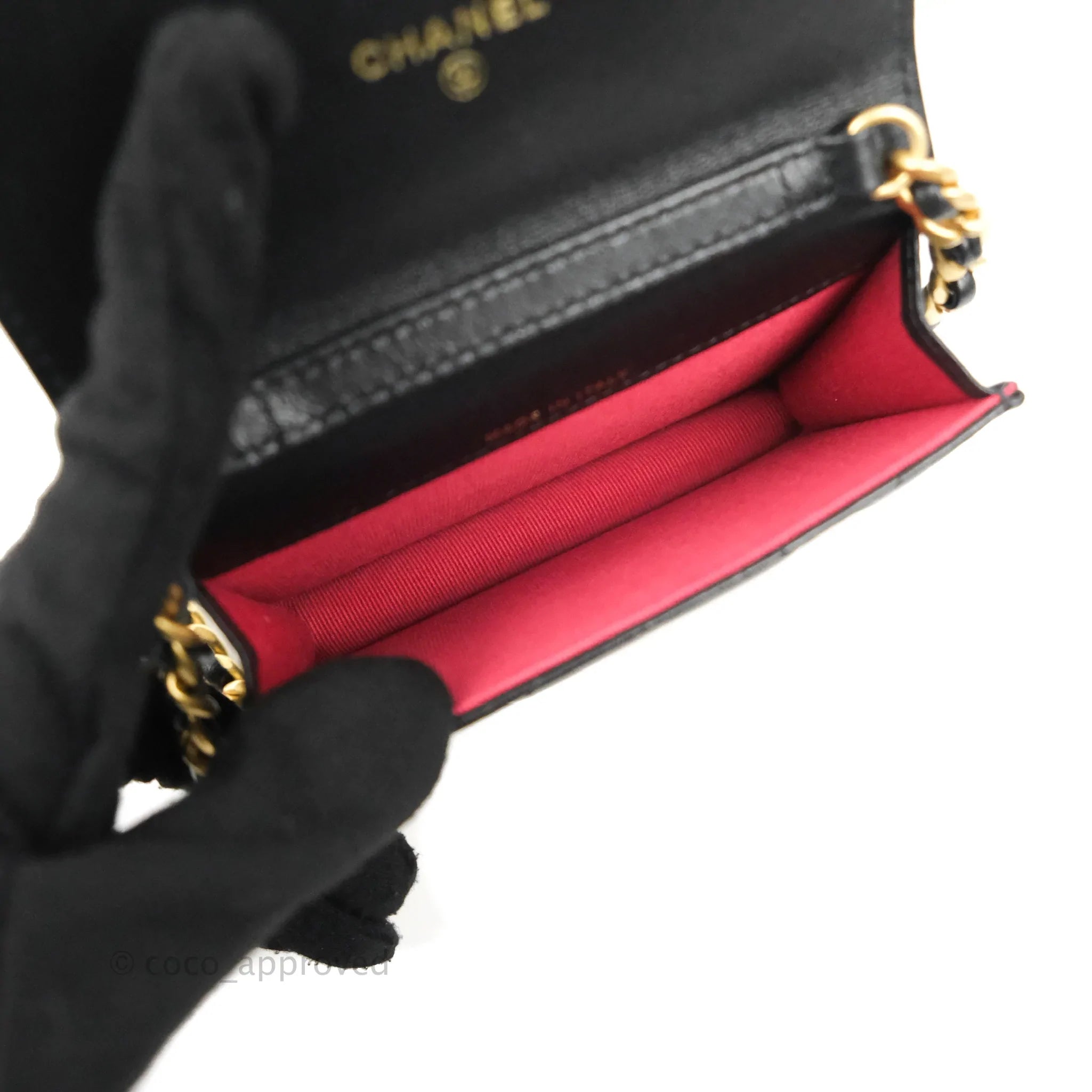 Chanel 19 Card Holder With Chain Black Mixed Hardware - Luxury Wallet for Women - Perfect for Everyday Use, Travel & Special Occasions