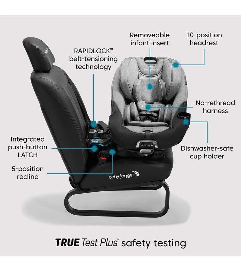 Baby Jogger City Turn 360 Rotating Convertible Car Seat - Safe & Easy Infant to Toddler Car Seat with One-Hand Rotation - Perfect for Travel, School Runs & Family Road Trips