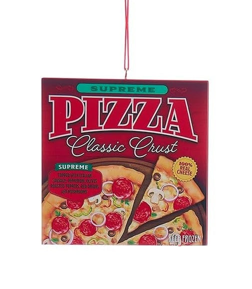 3.75 Inch Mini Pizza Box Ornament - Cute Christmas Tree Decor, Party Favors, Gift for Pizza Lovers - Perfect for Holiday Decorations, Themed Parties & DIY Crafts
