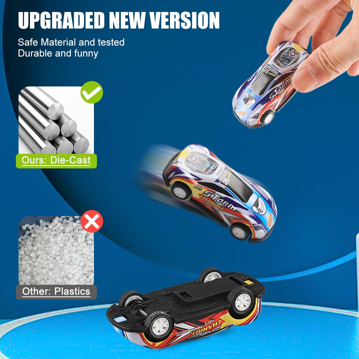 Mostop 50PCS Pull Back Toy Cars Set - Friction Powered Mini Race Cars with Storage Box for Kids 3+ Years Old | Fun Push & Go Vehicles for Boys & Girls | Perfect Birthday Party Gifts & Playtime Activities