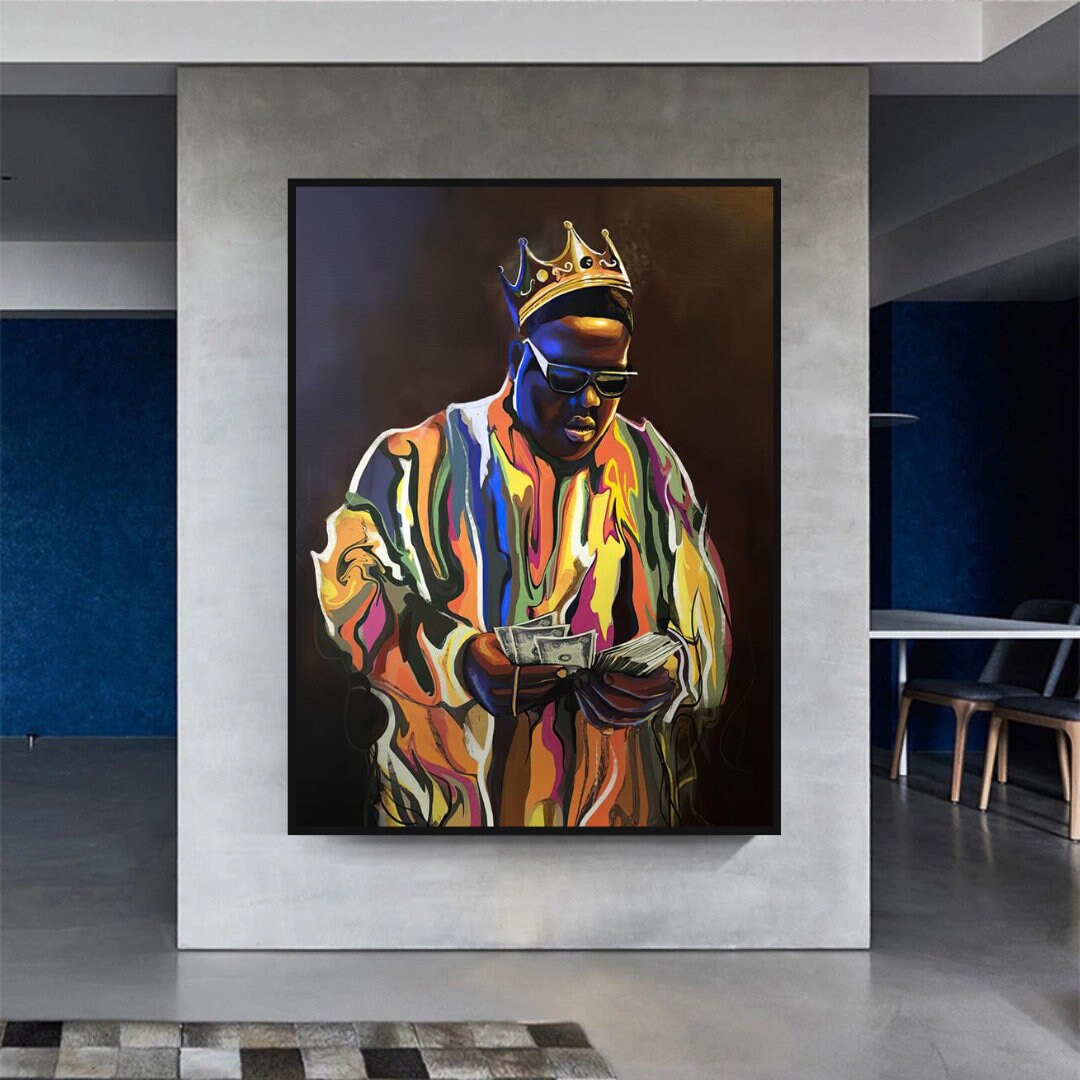Biggie Smalls Canvas Wall Art - Authentic Hip Hop Poster for Bedroom & Living Room Decor | Notorious B.I.G. Rapper Painting