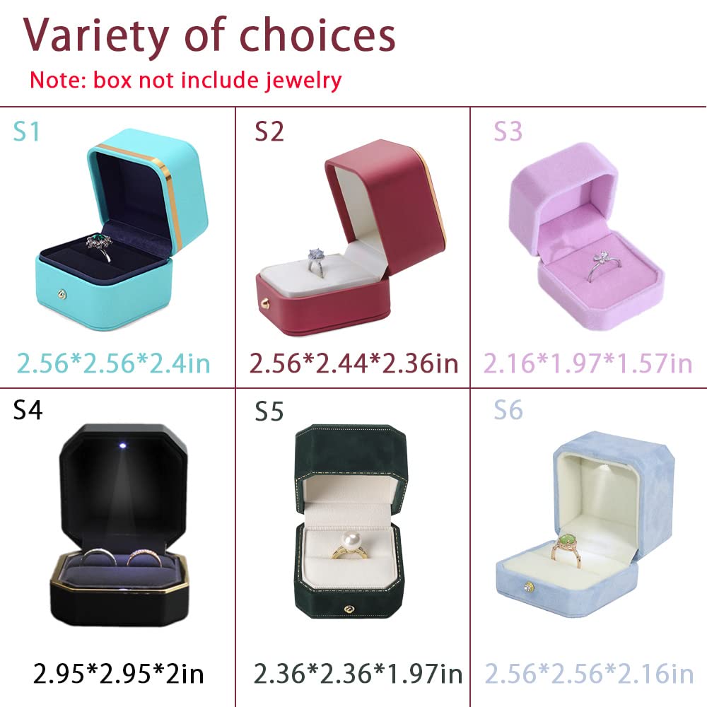 HSLFUAI 2 Pack Velvet Ring Box for Engagement Proposal - Small Jewelry Gift Box with Soft Lining (Blue) - Perfect for Wedding Proposals, Anniversary Gifts & Jewelry Storage