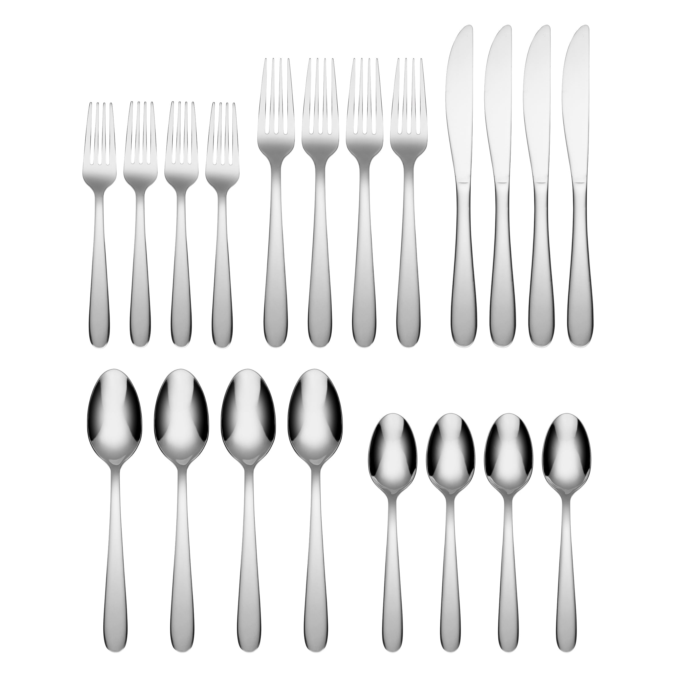 20-Piece Flatware Set by Jude Mirror - Stainless Steel Silverware for Dining, Kitchen & Entertaining - Elegant Cutlery Set for Everyday Use & Special Occasions
