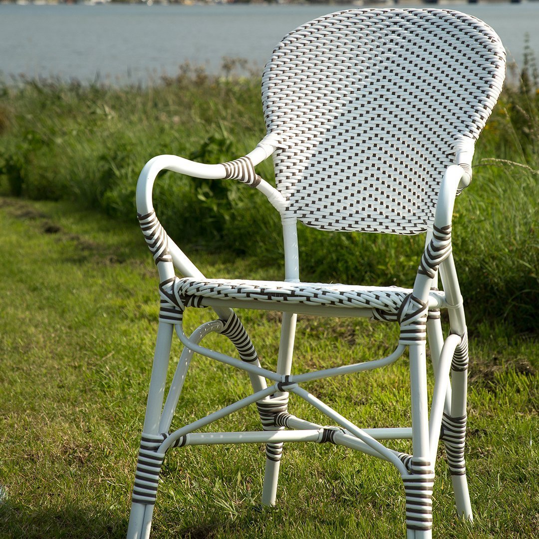 Isabell Armchair - Aluminum Rattan Stackable Outdoor Chair for Patio, Garden, Poolside & Balcony - Modern & Durable Furniture