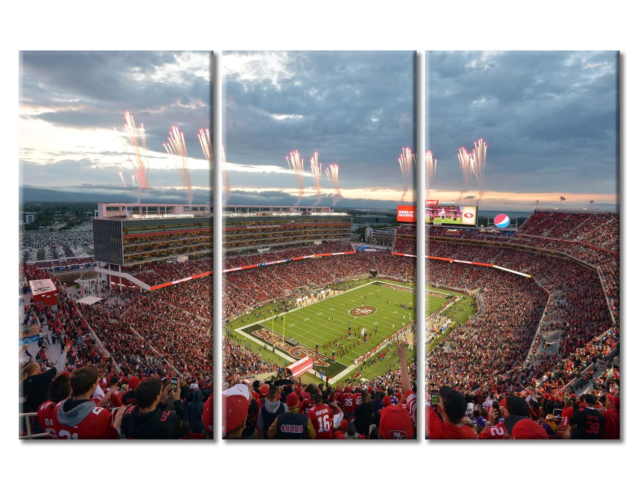 San Francisco 49ers Levi's Stadium 3-Piece Canvas Wall Art Set - Wooden Framed Football Sports Poster (60