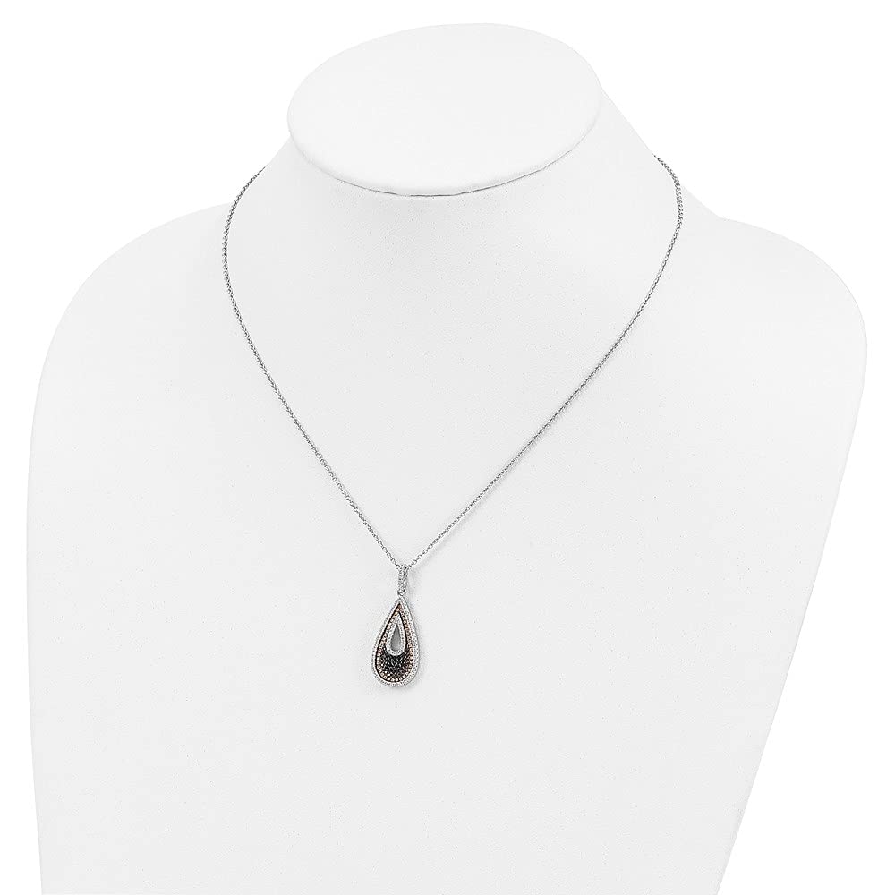 925 Sterling Silver Cubic Zirconia Teardrop Necklace for Women - Elegant Fine Jewelry Gift for Her, 18