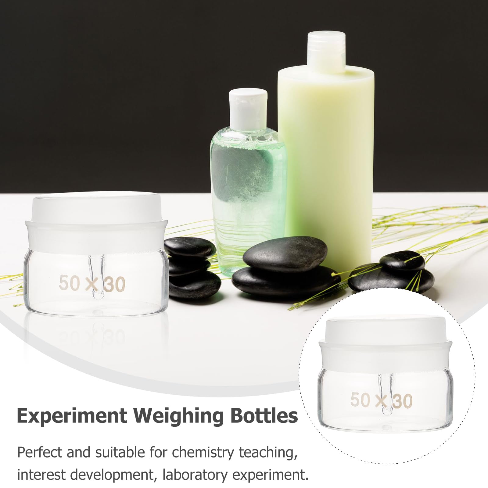 2pcs Laboratory Weighing Bottle Lid with Holder - Precise Sample Measurement for Chemistry Experiments & Lab Research - Ideal for Scientific Labs, School Projects & Pharmaceutical Testing